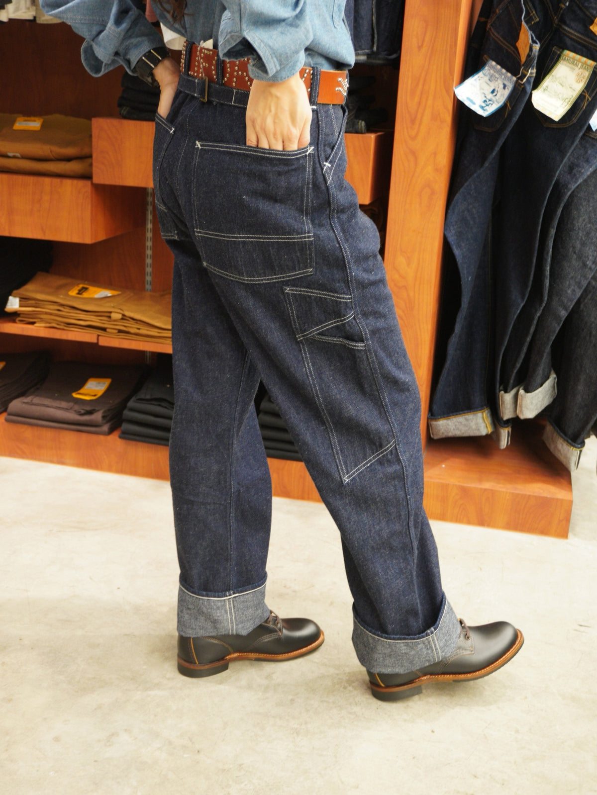 JG-12 late 30s to early 40s Ironworkers Trousers ONE WASH - INDIGO