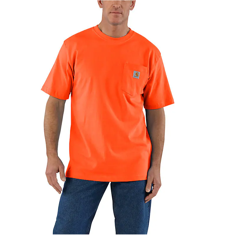 LOOSE FIT HEAVYWEIGHT SHORT-SLEEVE POCKET T-SHIRT - BRITE ORANGE