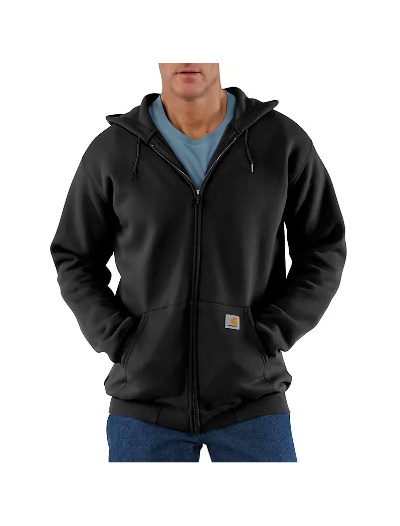 LOOSE FIT MIDWEIGHT FULL-ZIP SWEATSHIRT - BLACK