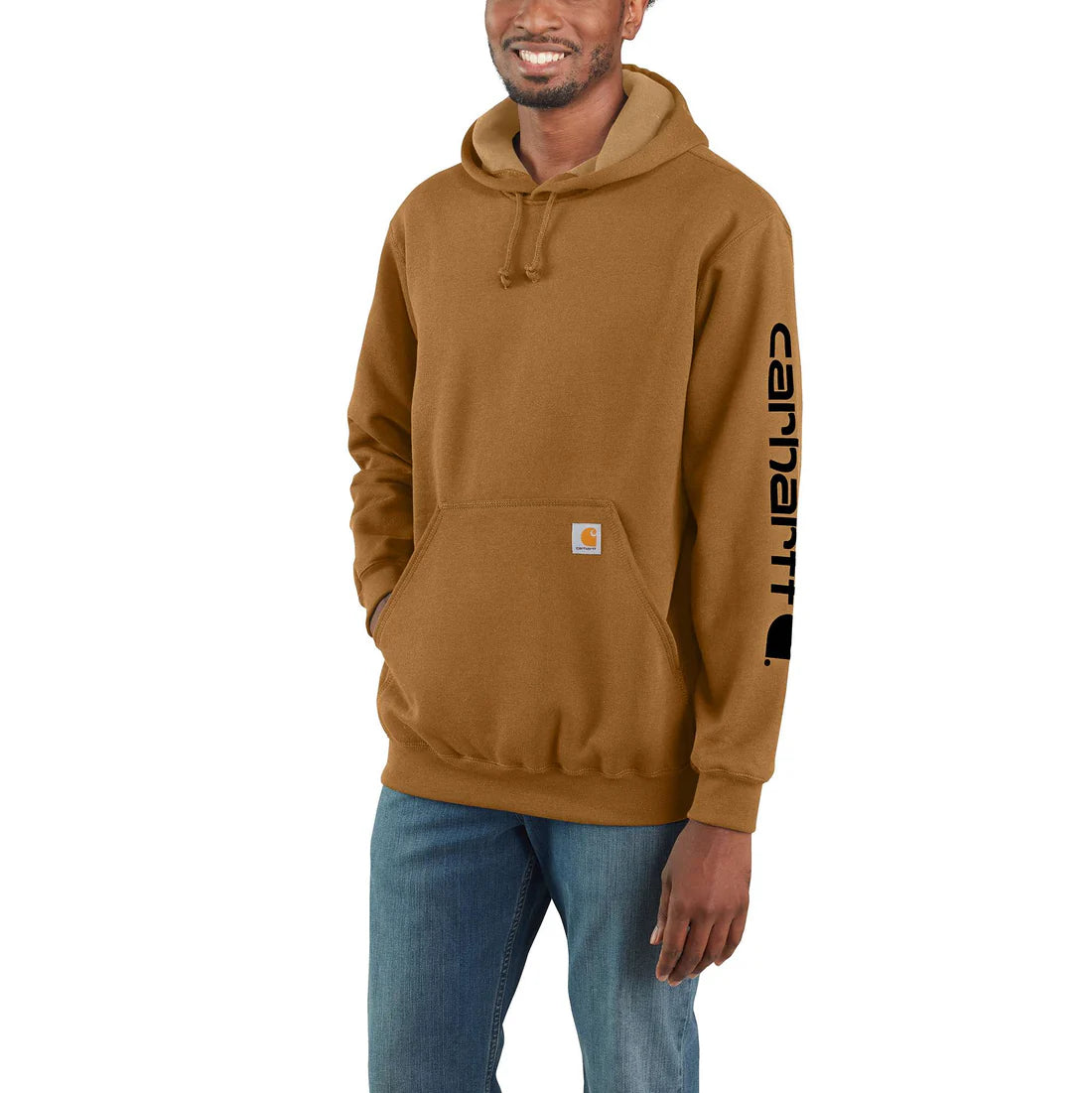 LOOSE FIT MIDWEIGHT LOGO SLEEVE GRAPHIC SWEATSHIRT - CARHARTT BROWN/BLACK
