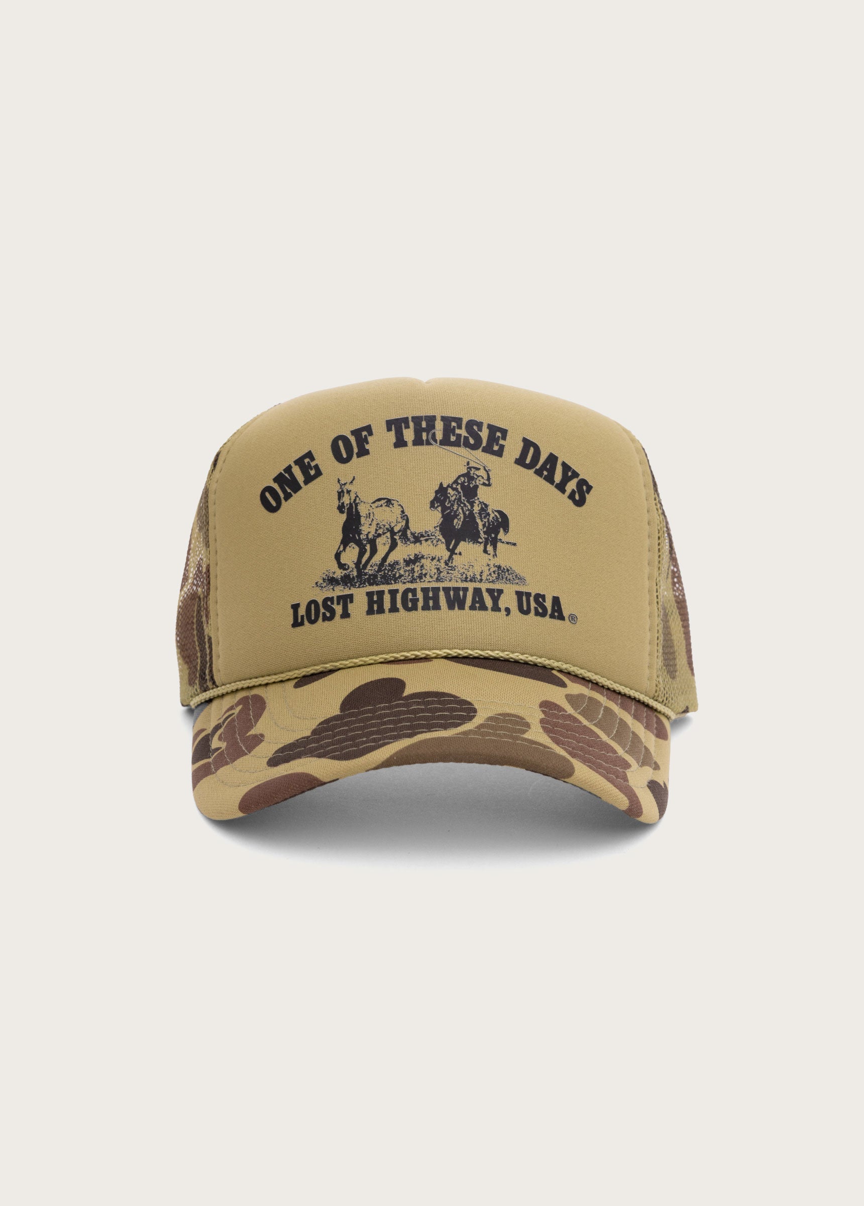 LOST HIGHWAY FOAM TRUCKER HAT - LIGHT GREEN CAMO