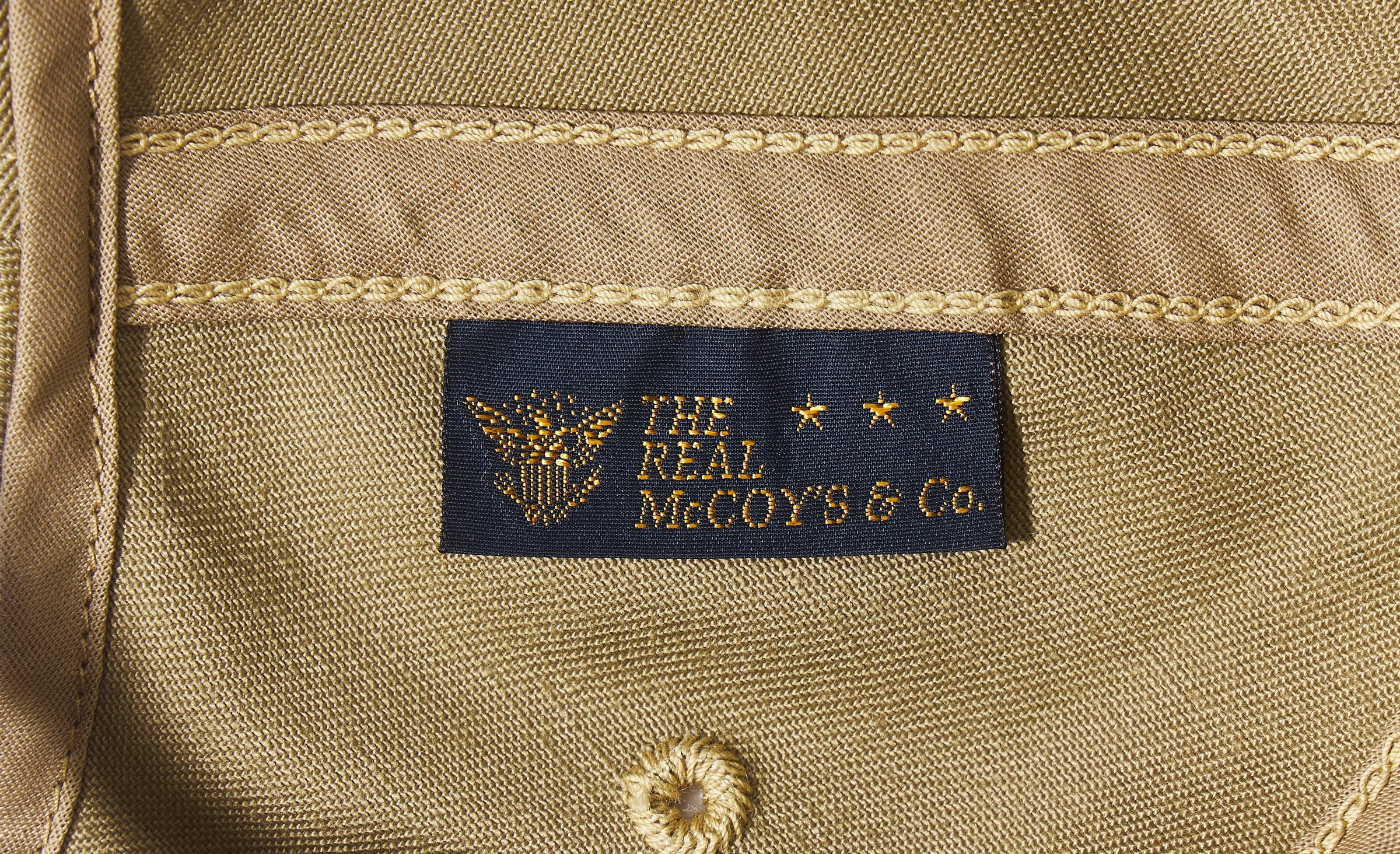 MA23001 THE REAL McCOY'S LOGO BASEBALL CAP - KHAKI