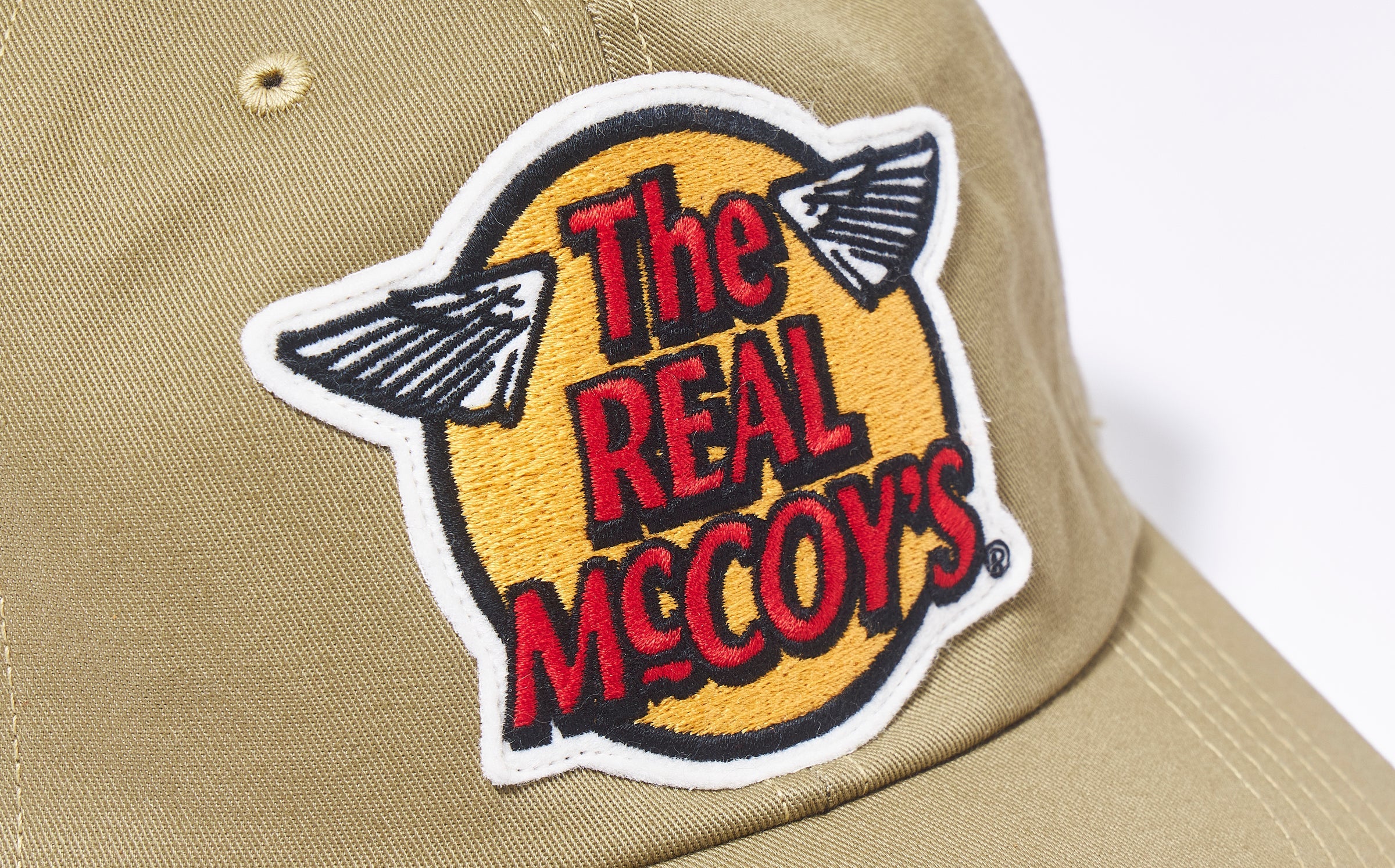 MA23001 THE REAL McCOY'S LOGO BASEBALL CAP - KHAKI