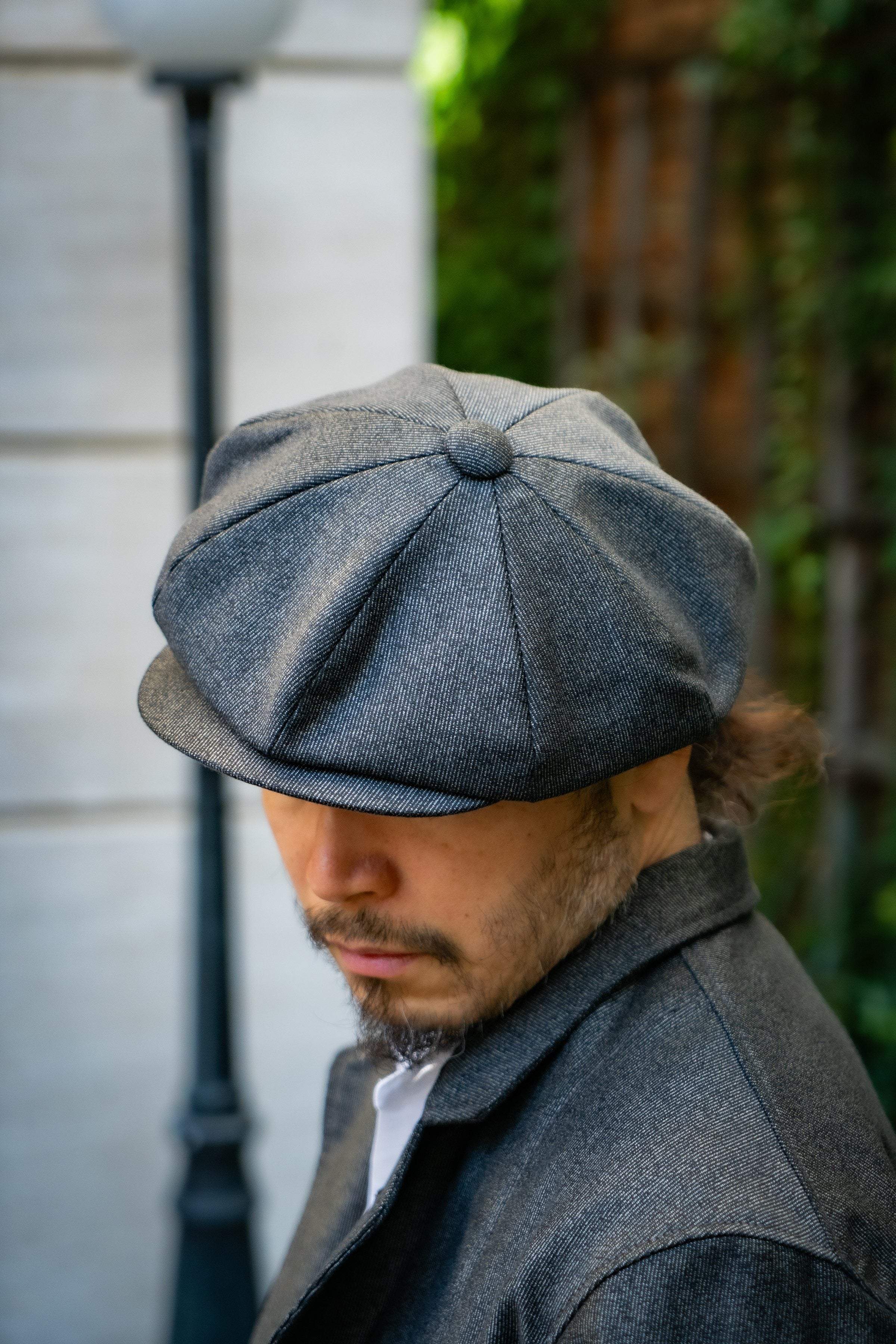 MA24105 DOUBLE DIAMOND PRINTED NEWSBOY CAP - SALT&PEPPER