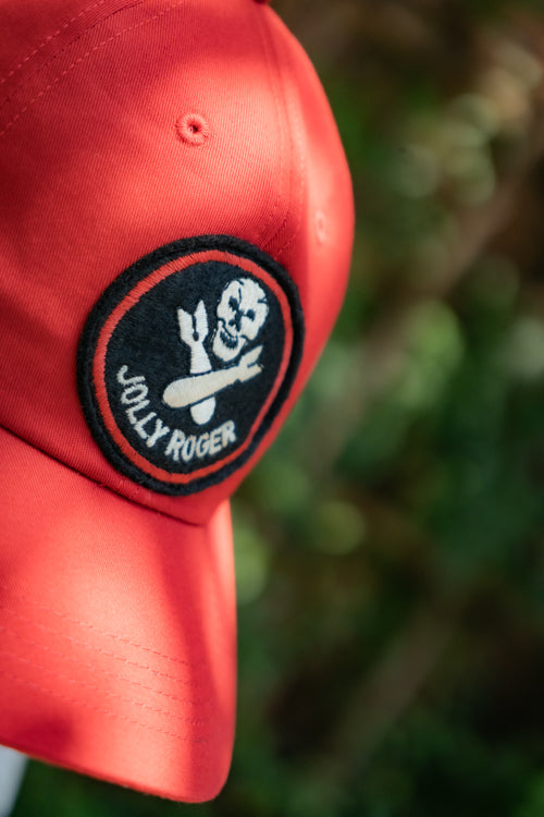 MA25003 BASEBALL CAP / JOLLY ROGER - RED