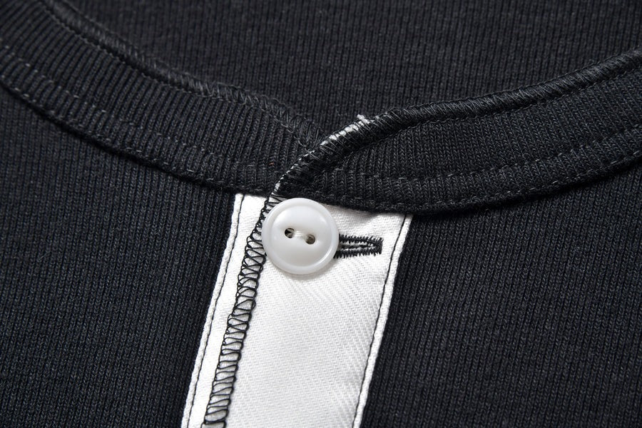 MC23022 UNION HENLEY UNDERSHIRT S/S - BLACK