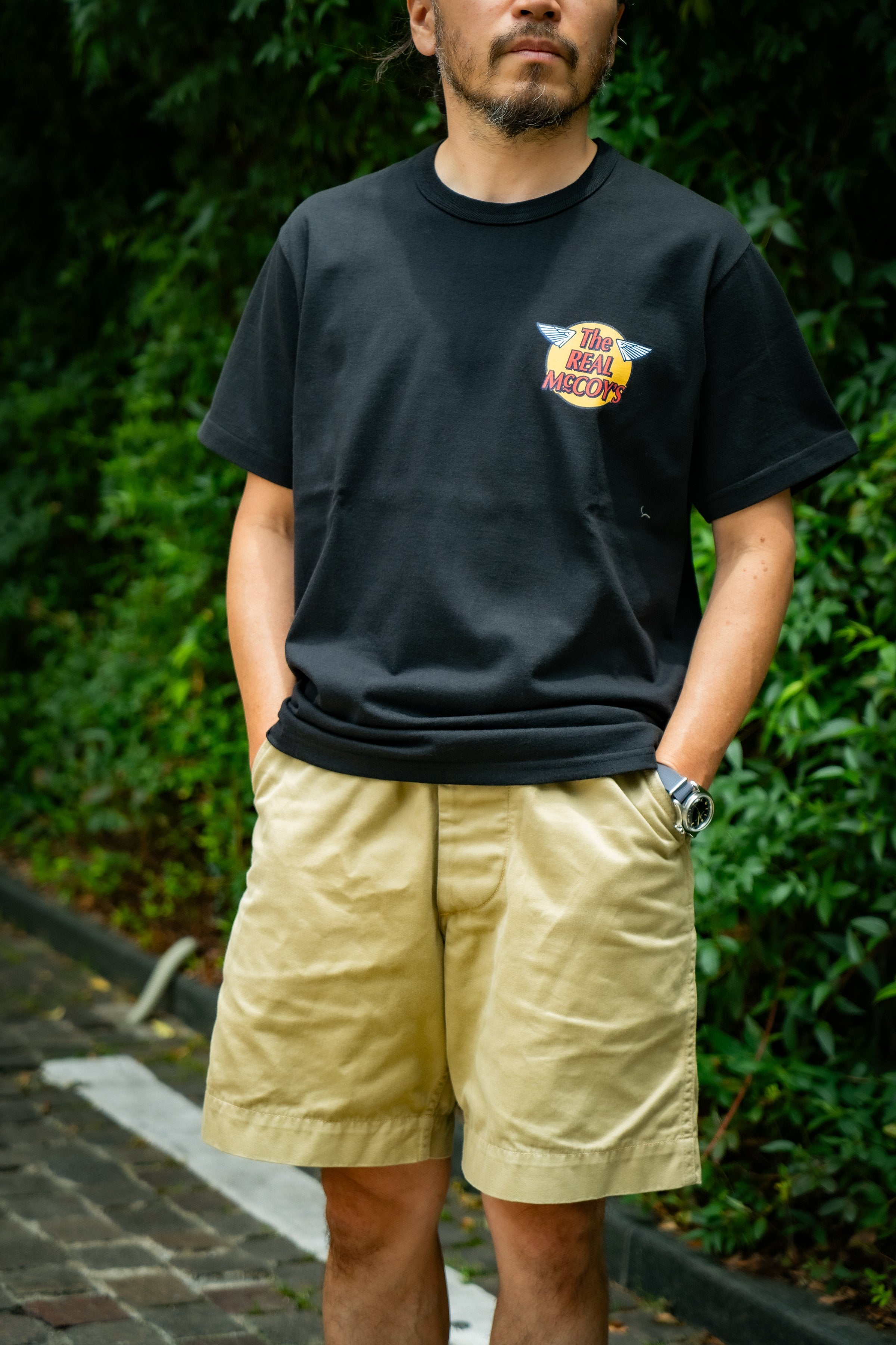 MC24004 THE REAL McCOY'S LOGO TEE S/S - BLACK