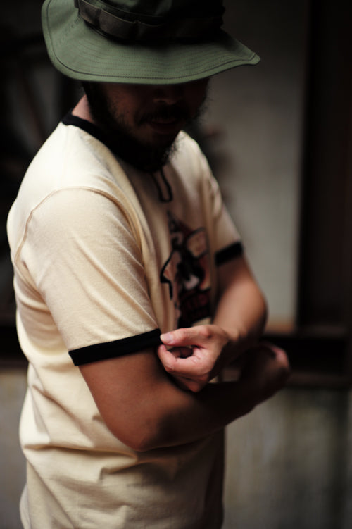 MC25005 MILITARY TEE / USS KIDD - ECRU/BLACK