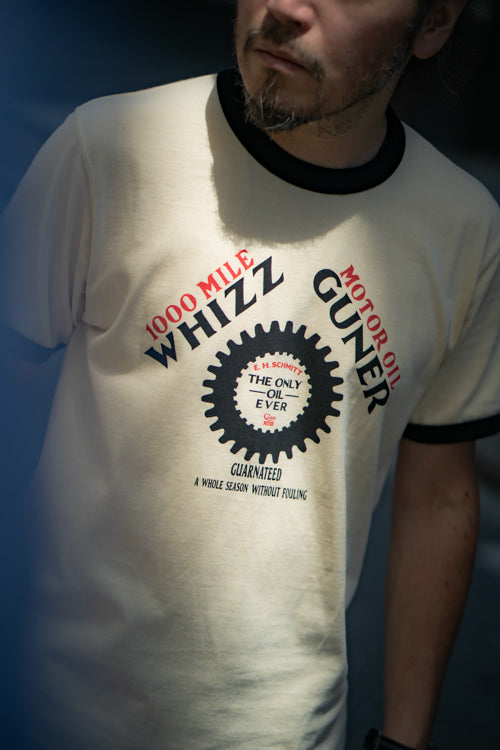 MC25016 JOE MCCOY TEE / WHIZZ GUNNER - ECRU/BLACK
