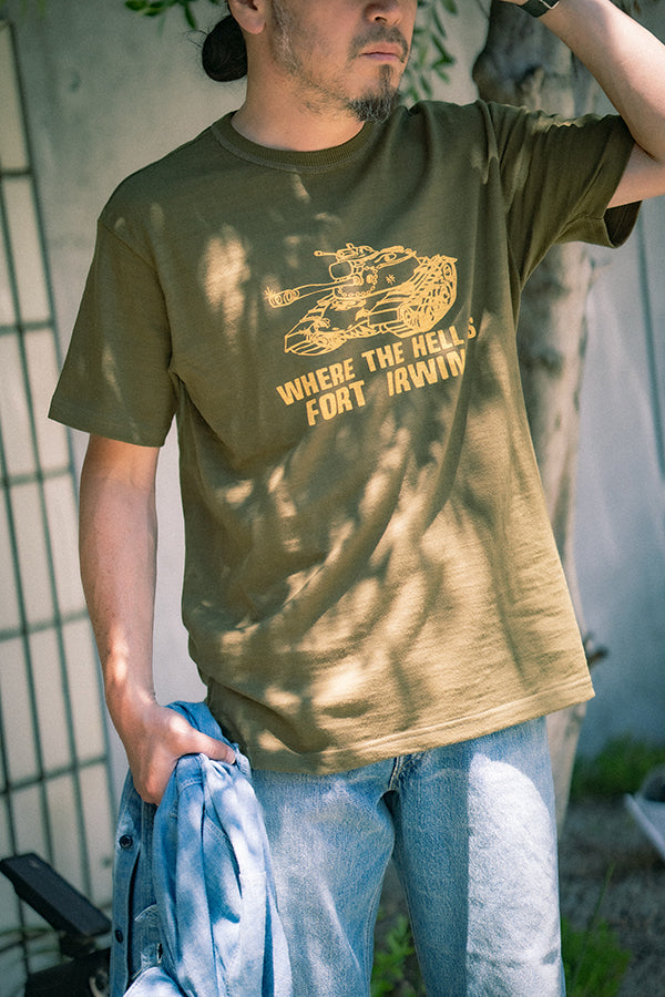 MC26029 ATHLETIC T-SHIRT / WHERE THE HELL IS FORT IRWIN? - OLIVE