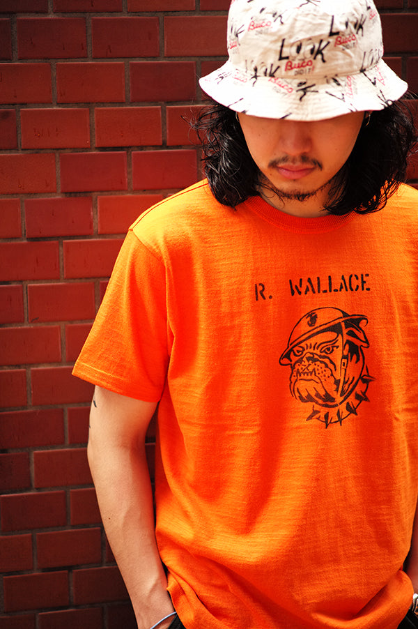 MC26031 ATHLETIC T-SHIRT / DEVIL DOG STENCIL - ORANGE