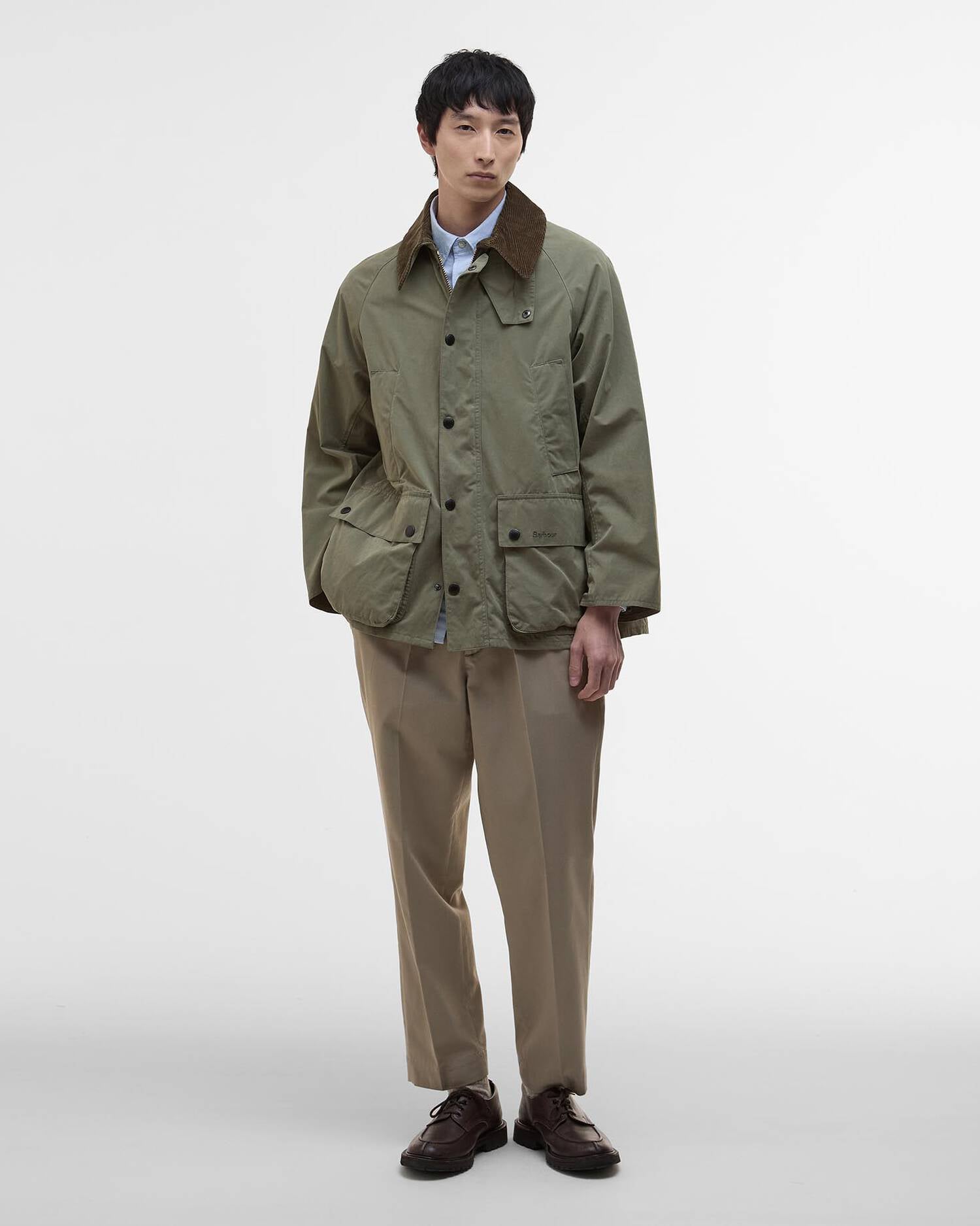 OS PEACHED BEDALE CASUAL JACKET - FERN