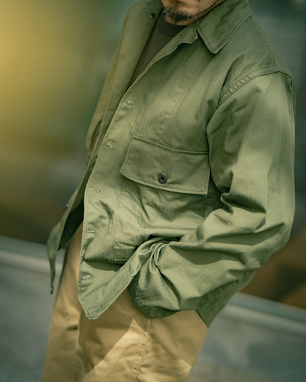 MJ22013 U.S.N. JACKETS HERRINGBONE TWILL - OLIVE