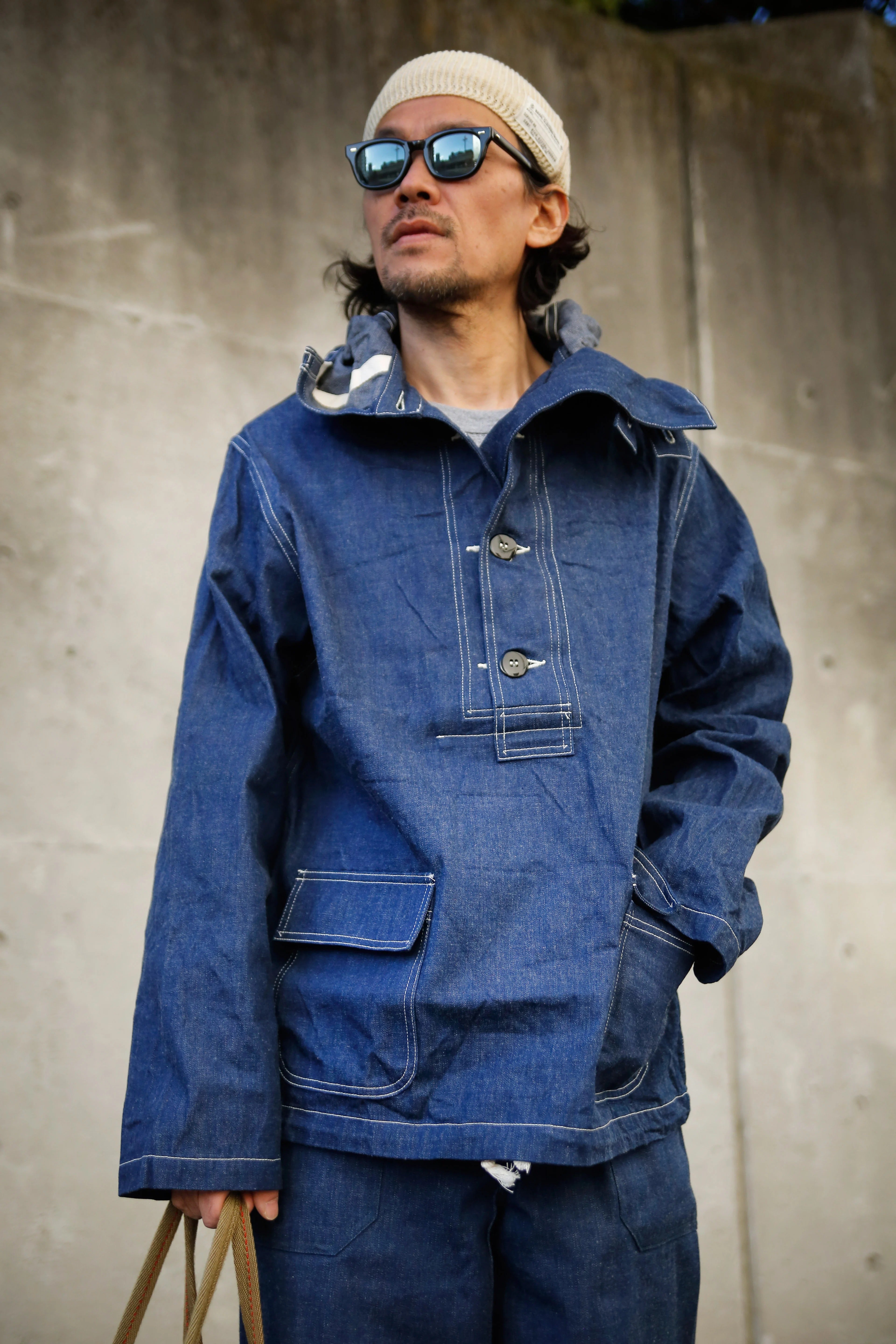 MJ24107 U.S. NAVY DENIM PARKA - INDIGO