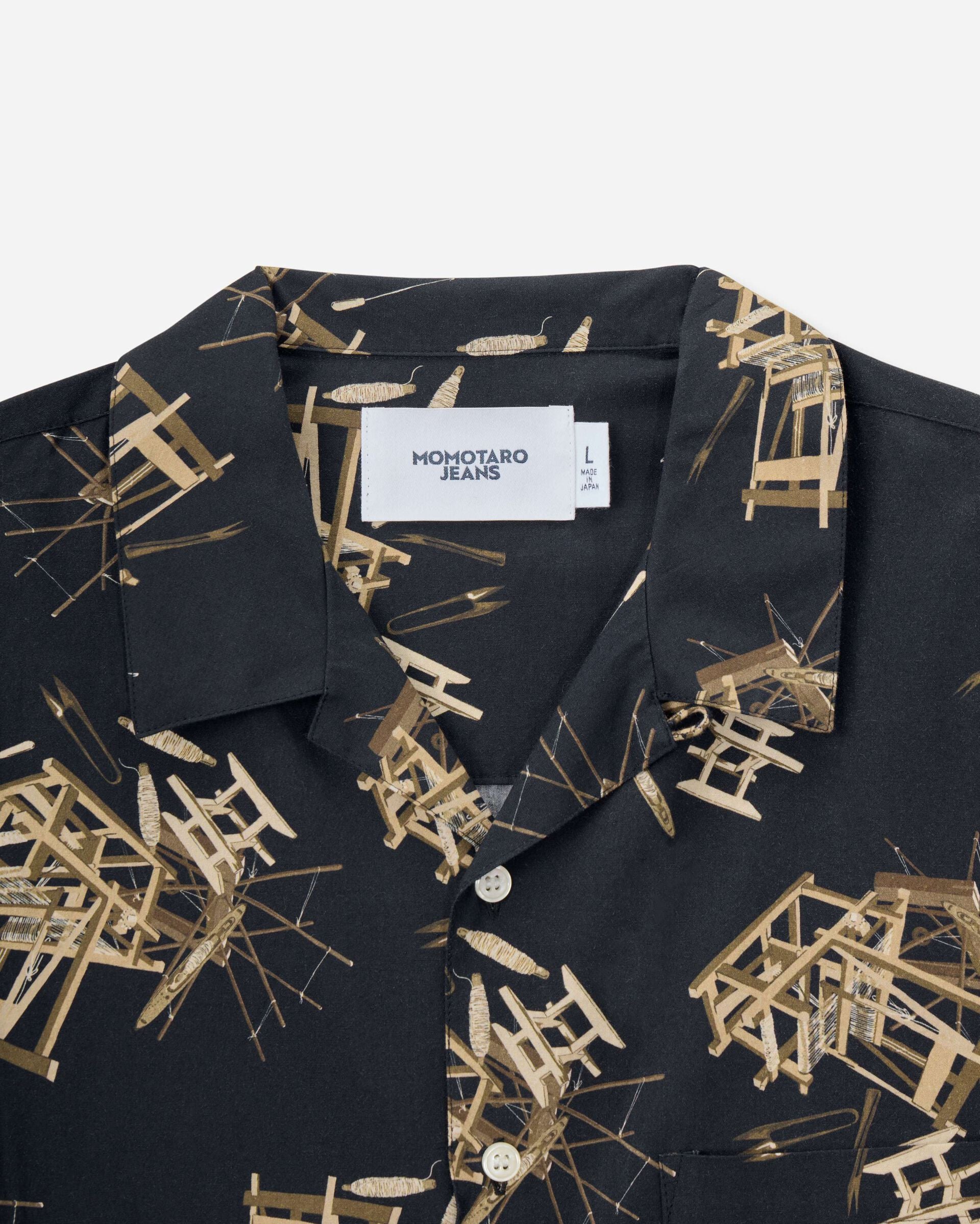 MMSS6004 COTTON/RAYON S/S SHIRT - BLACK