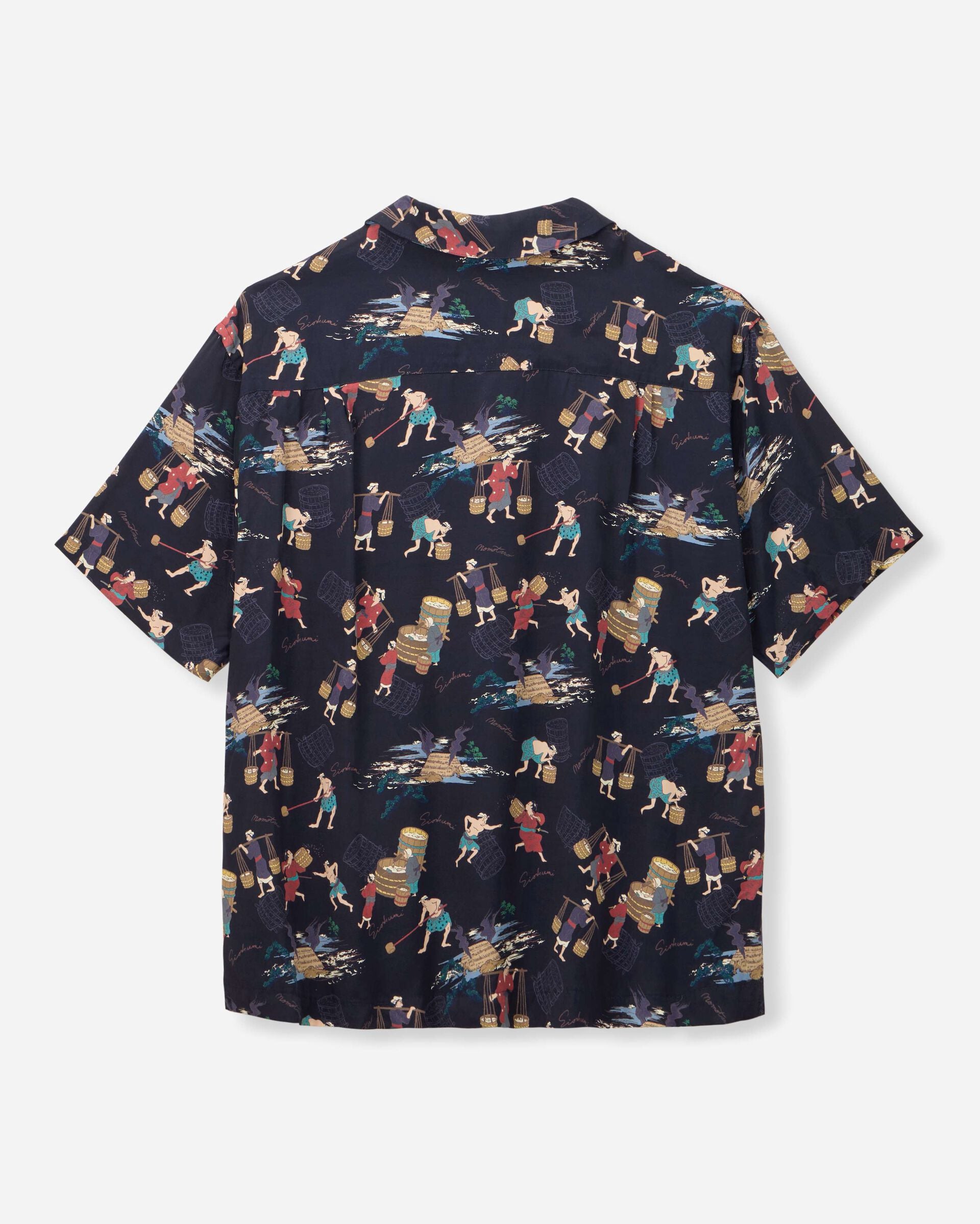 MMSS6005 RAYON S/S SHIRT - BLACK