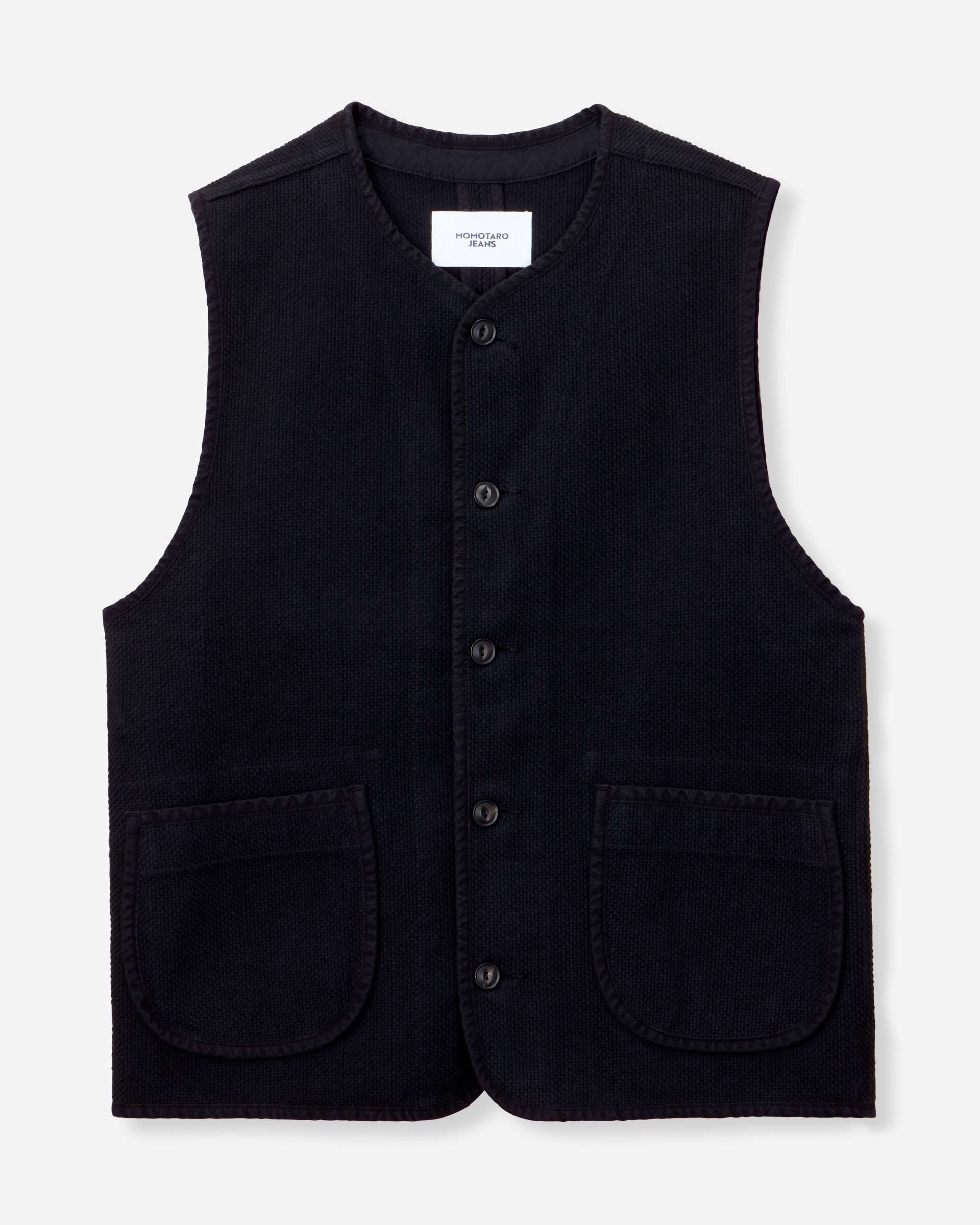 MMVE6000 SASHIKO VEST-OVERDYE - INDIGO