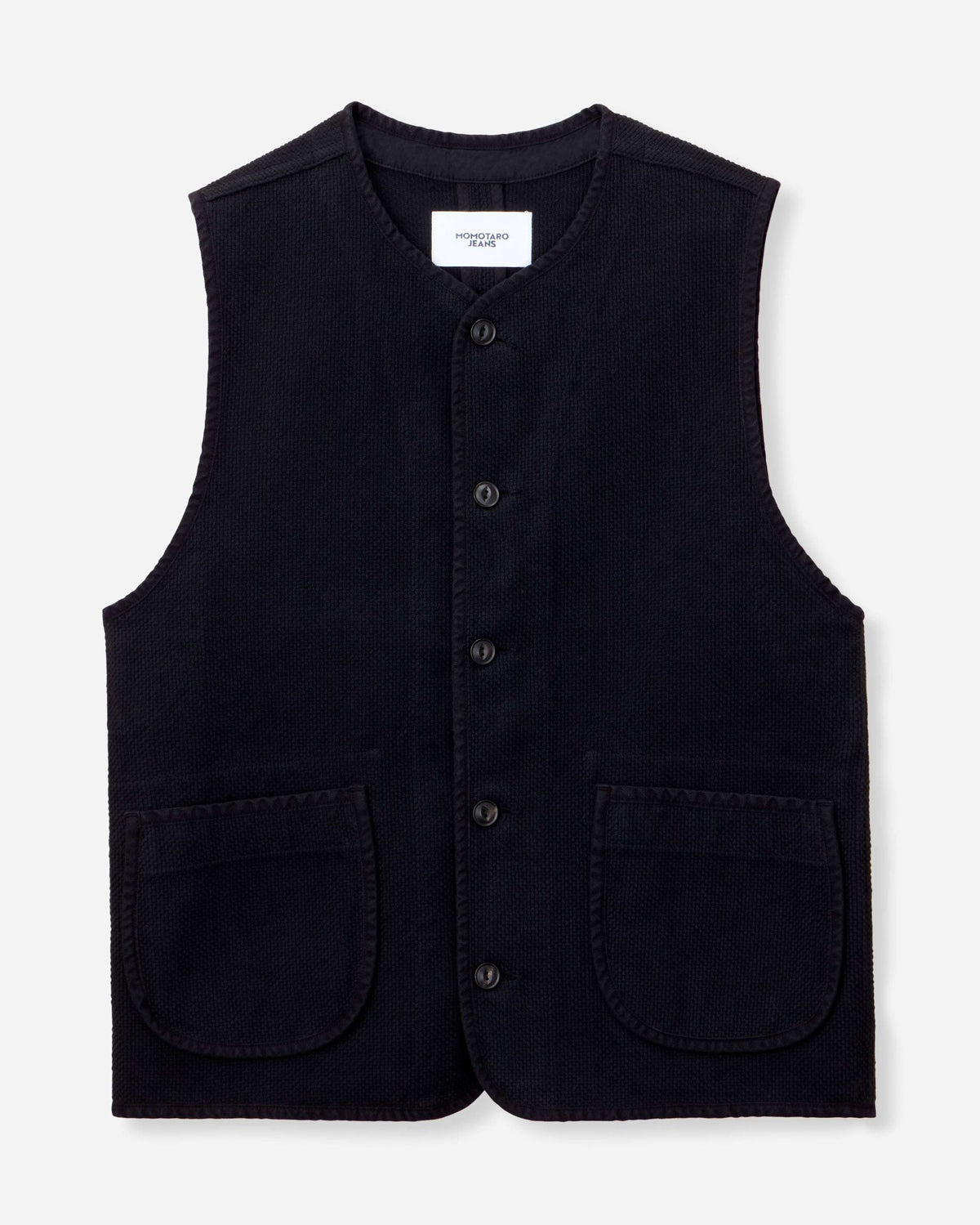 MMVE6000 SASHIKO VEST-OVERDYE - INDIGO