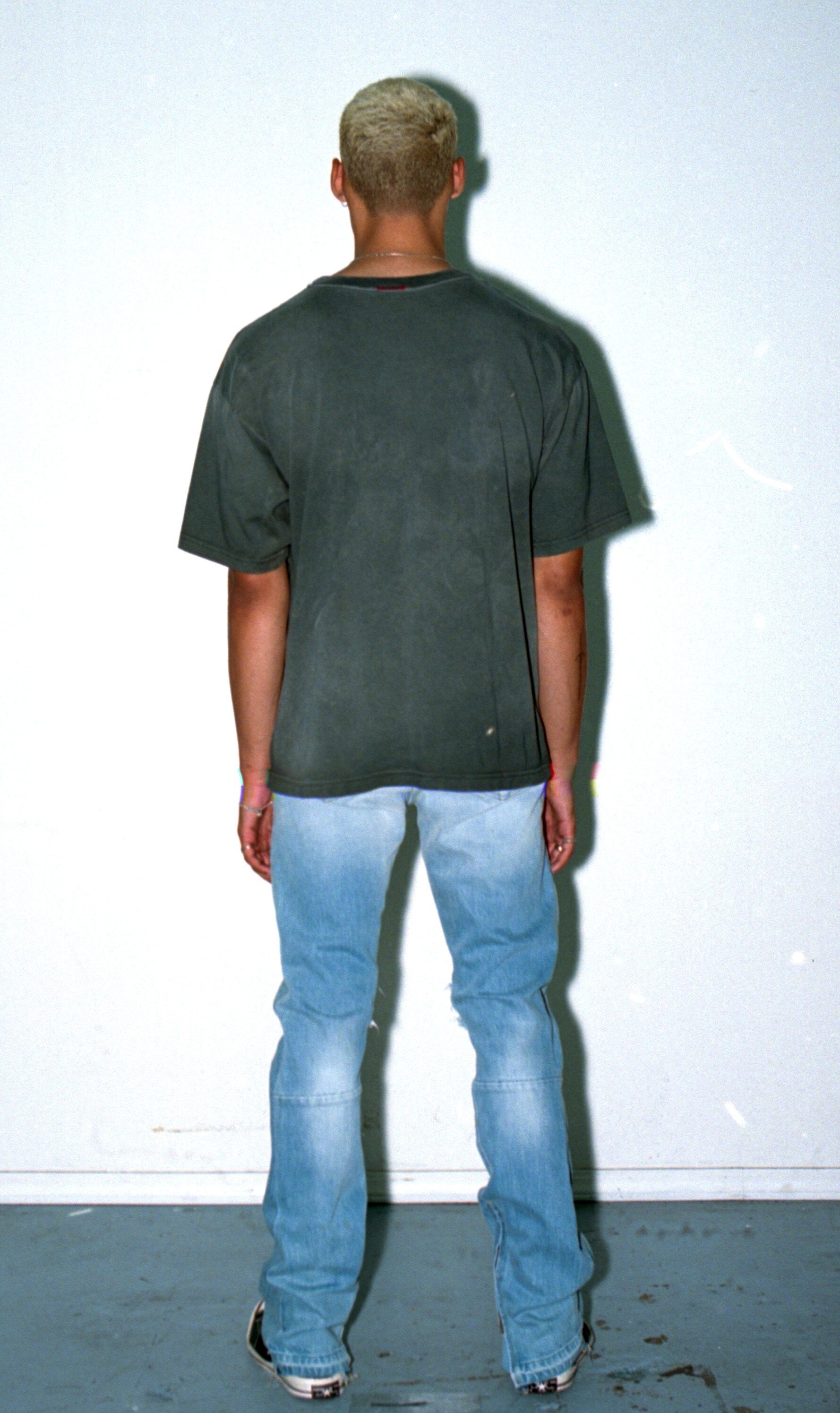 OVERSIZE CROP TEE S/S - SUN FADE ENAMEL GREEN