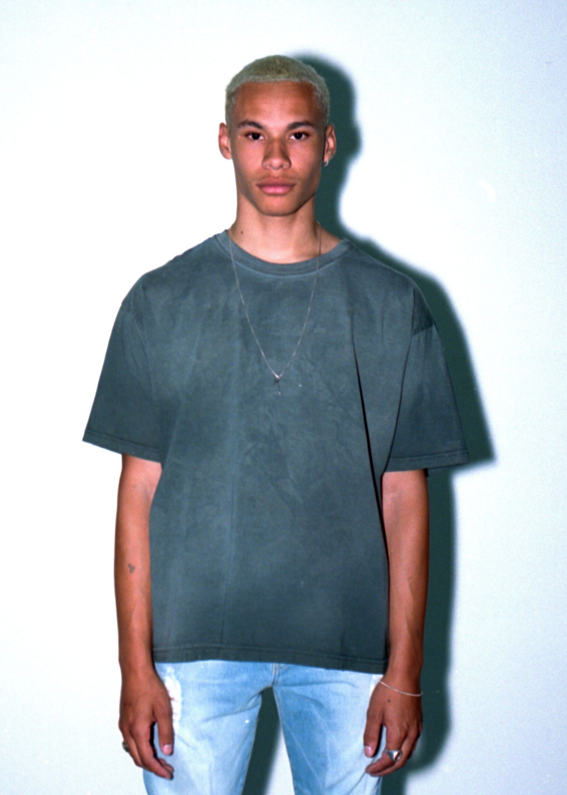 OVERSIZE CROP TEE S/S - SUN FADE ENAMEL GREEN