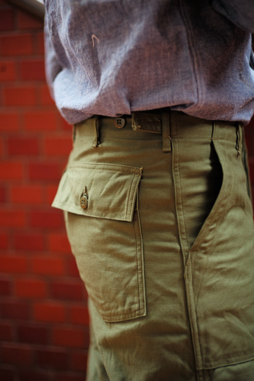 MP23003 TROUSERS MEN'S COTTON SATEEN OG-107 - OLIVE