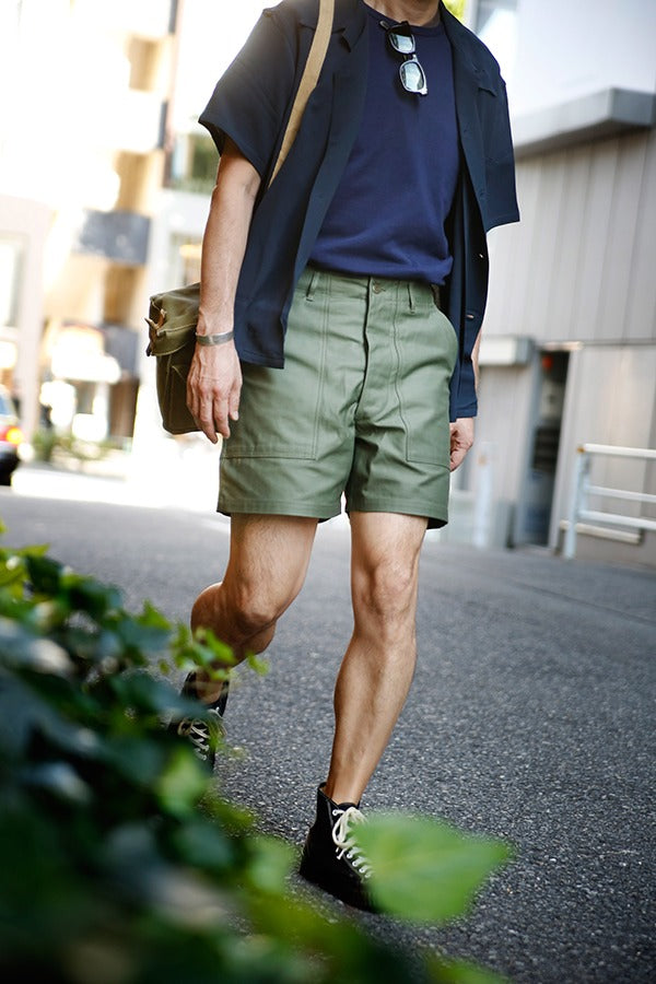 MP24004 UTILITY SHORTS / COTTON SATEEN - OLIVE