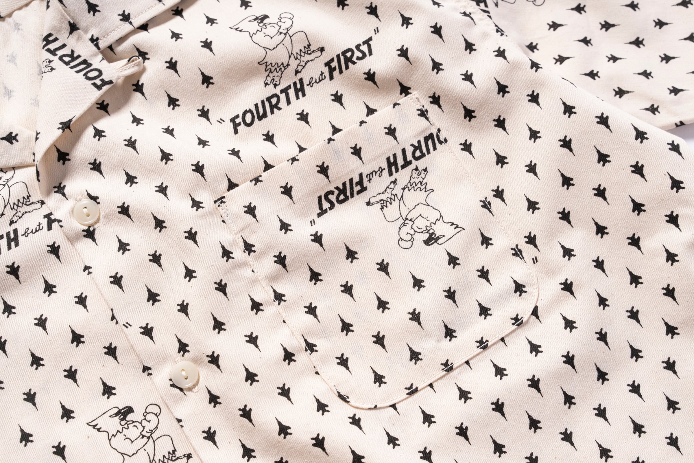 OPEN-COLLAR SHIRT / FOURTH BUT FIRST - ECRU