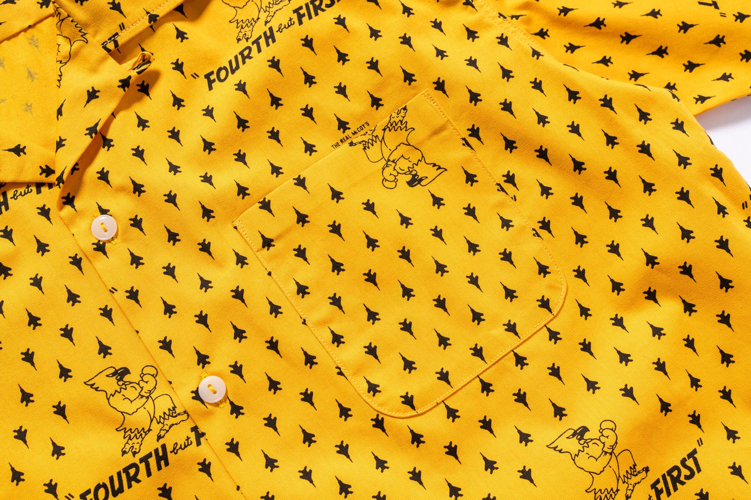 OPEN-COLLAR SHIRT / FOURTH BUT FIRST - YELLOW