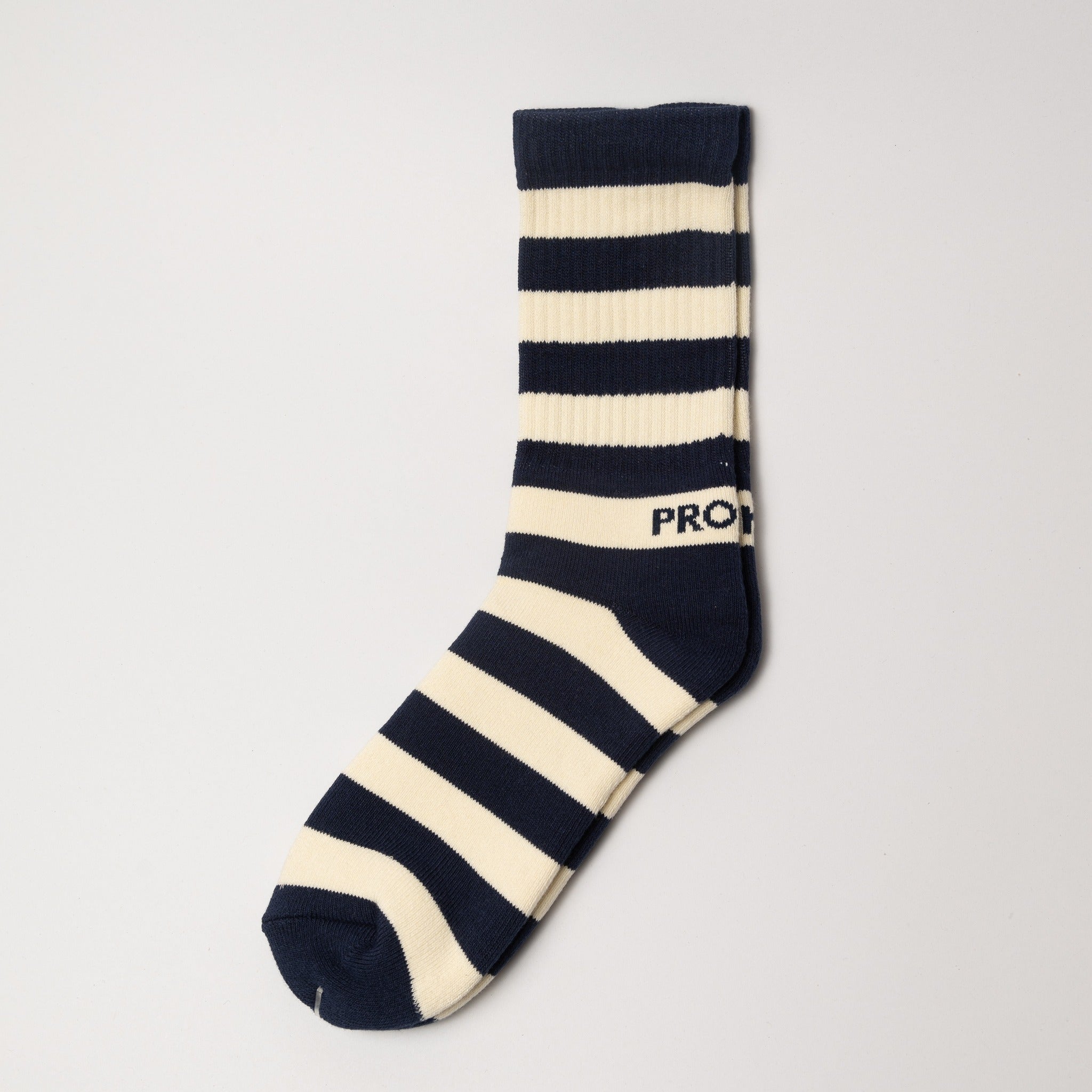 NATURAL STRIPE SOCKS  - DEEP NAVY