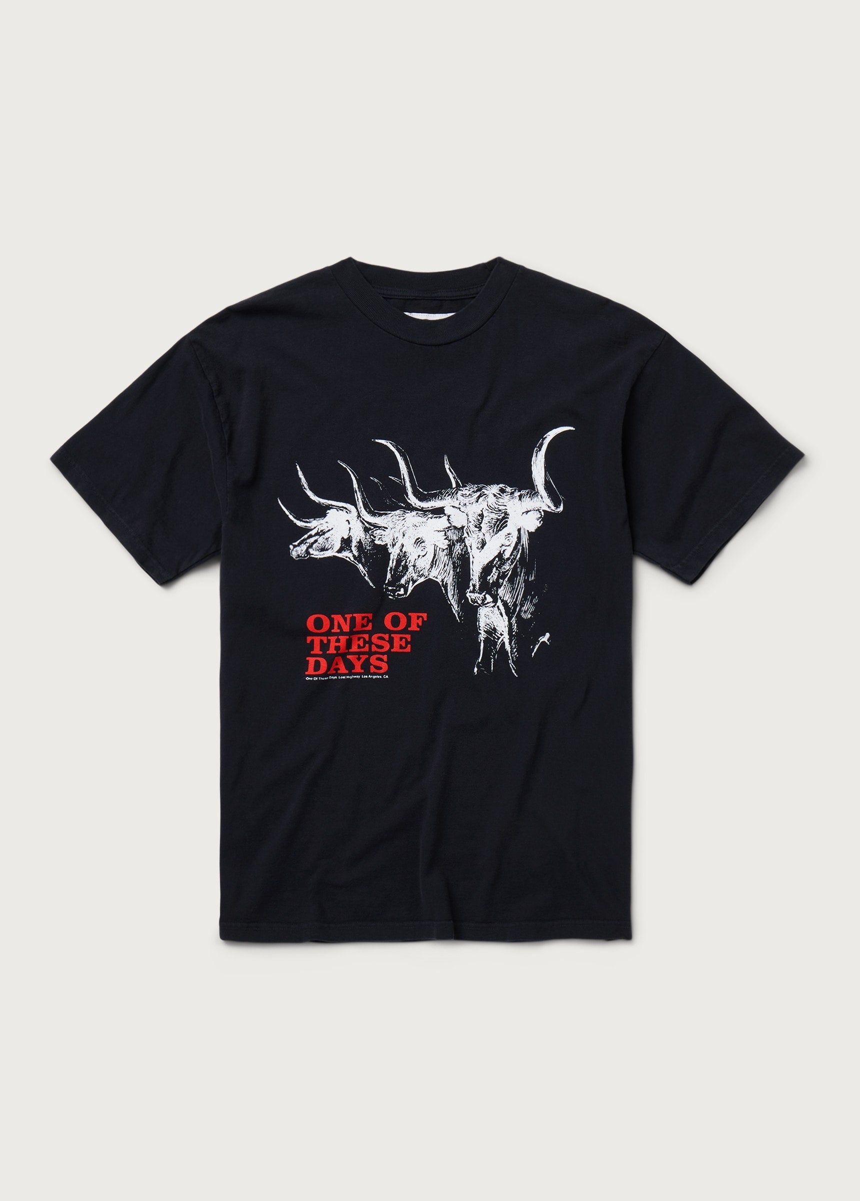 LONG HORN TEE S/S - WASHED BLACK