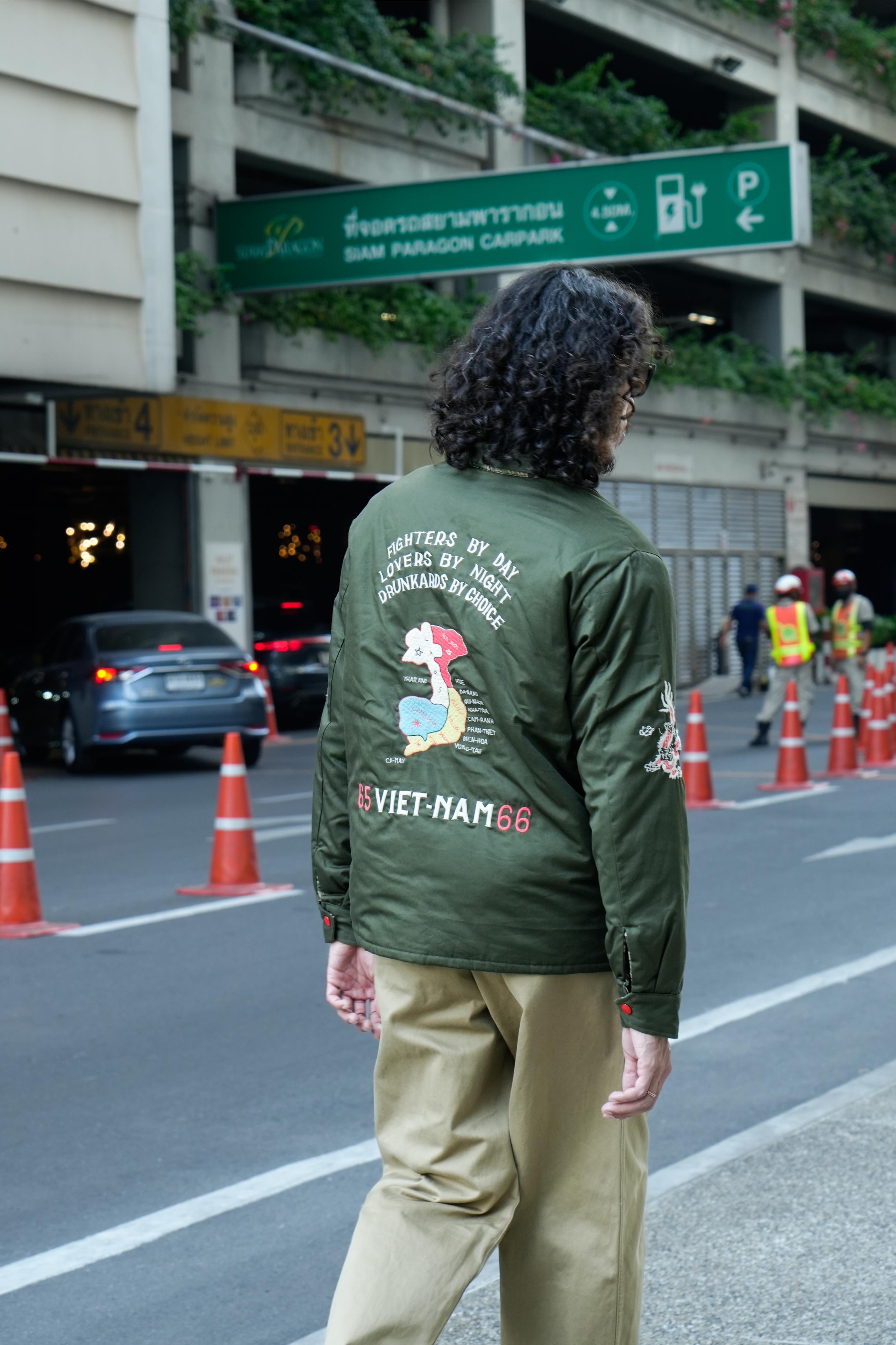 TT15800 Mid 1960s Style Reversible Vietnam Jacket “VIET-NAM MAP” × “LANDSCAPE” - GREEN