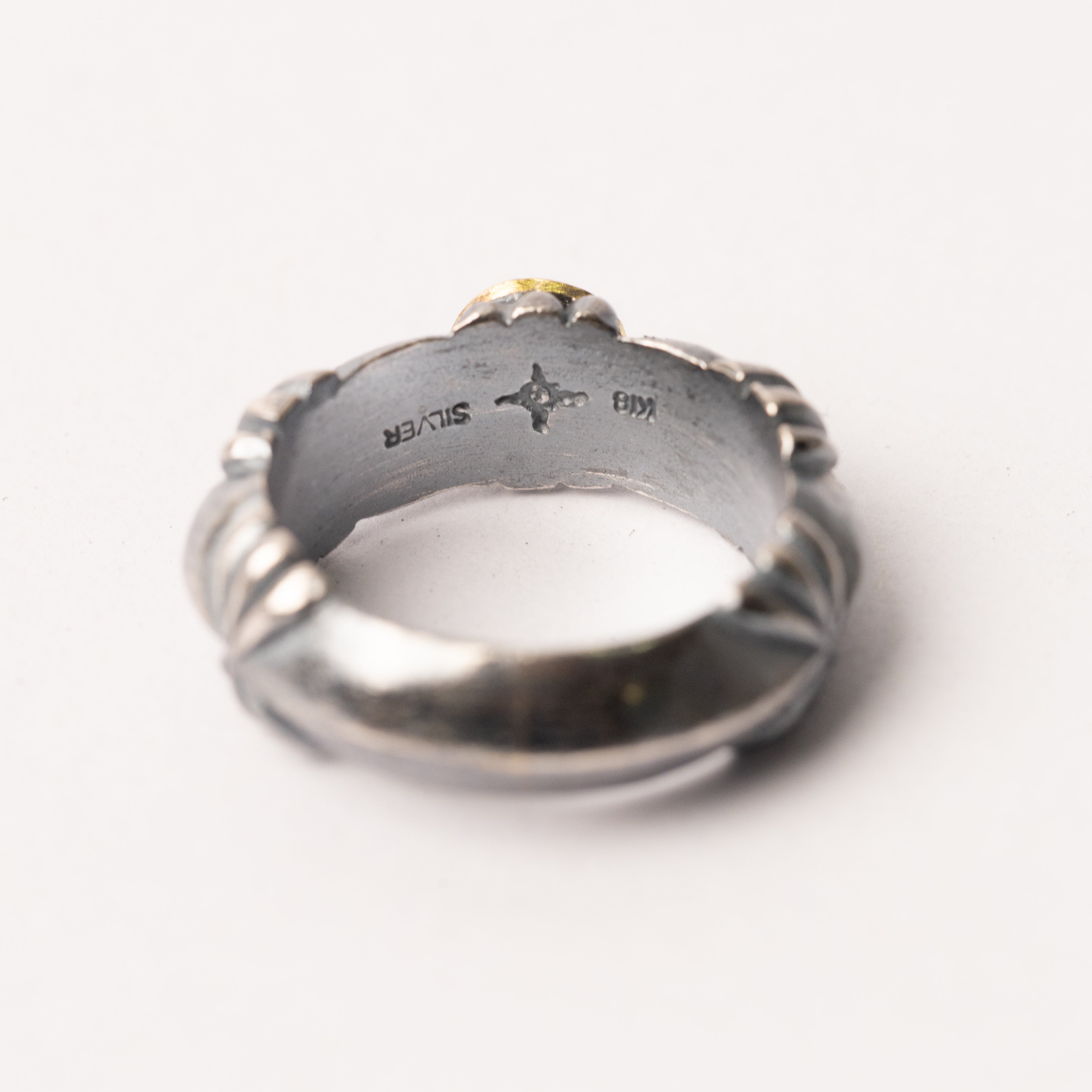 R-229 Butterfly Sandcast Plain Ring B with K18