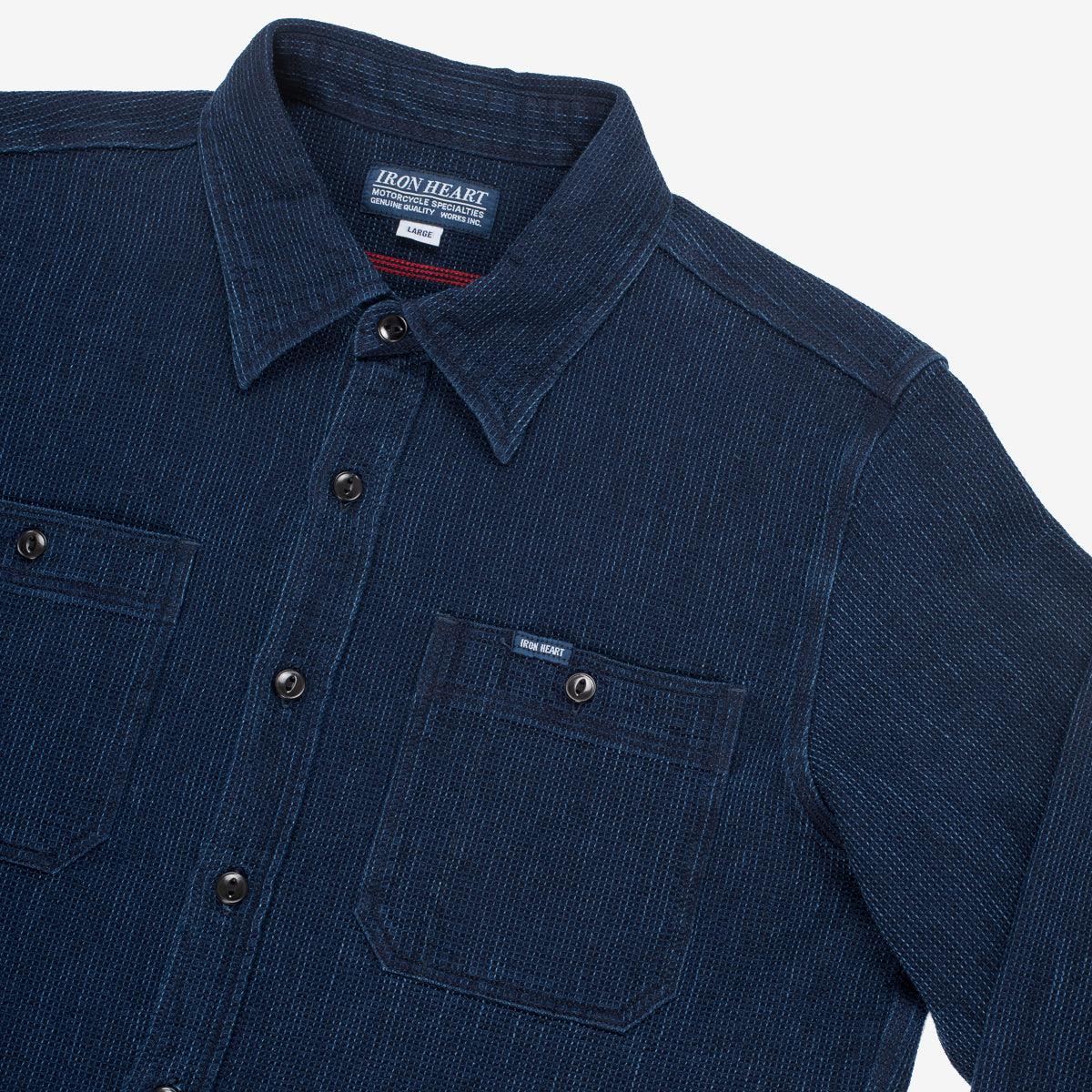 IHSH-96 Waffle Work Shirt - INDIGO