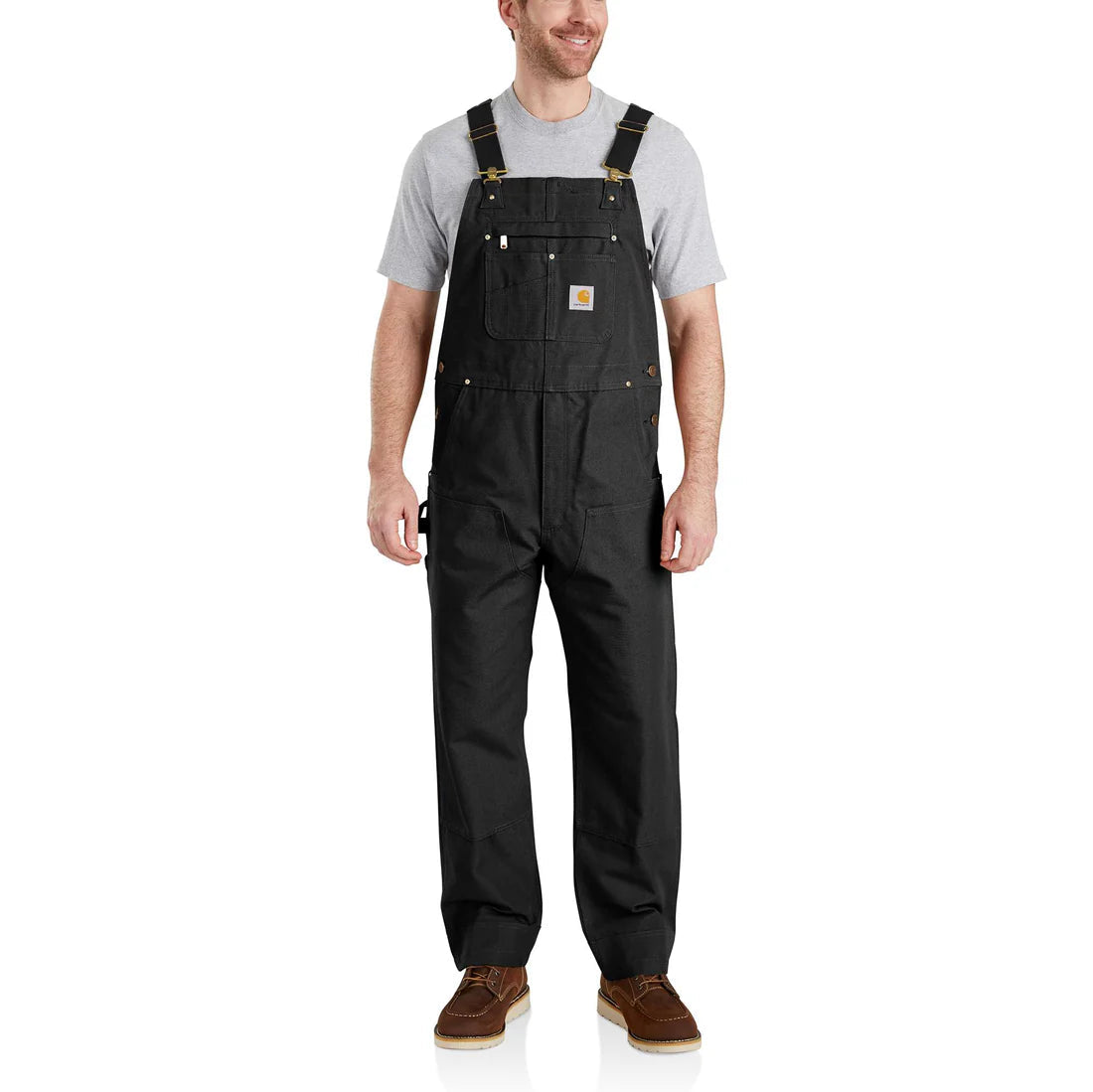 MEN'S BIB OVERALL-RELAXED FIT-DUCK - BLACK