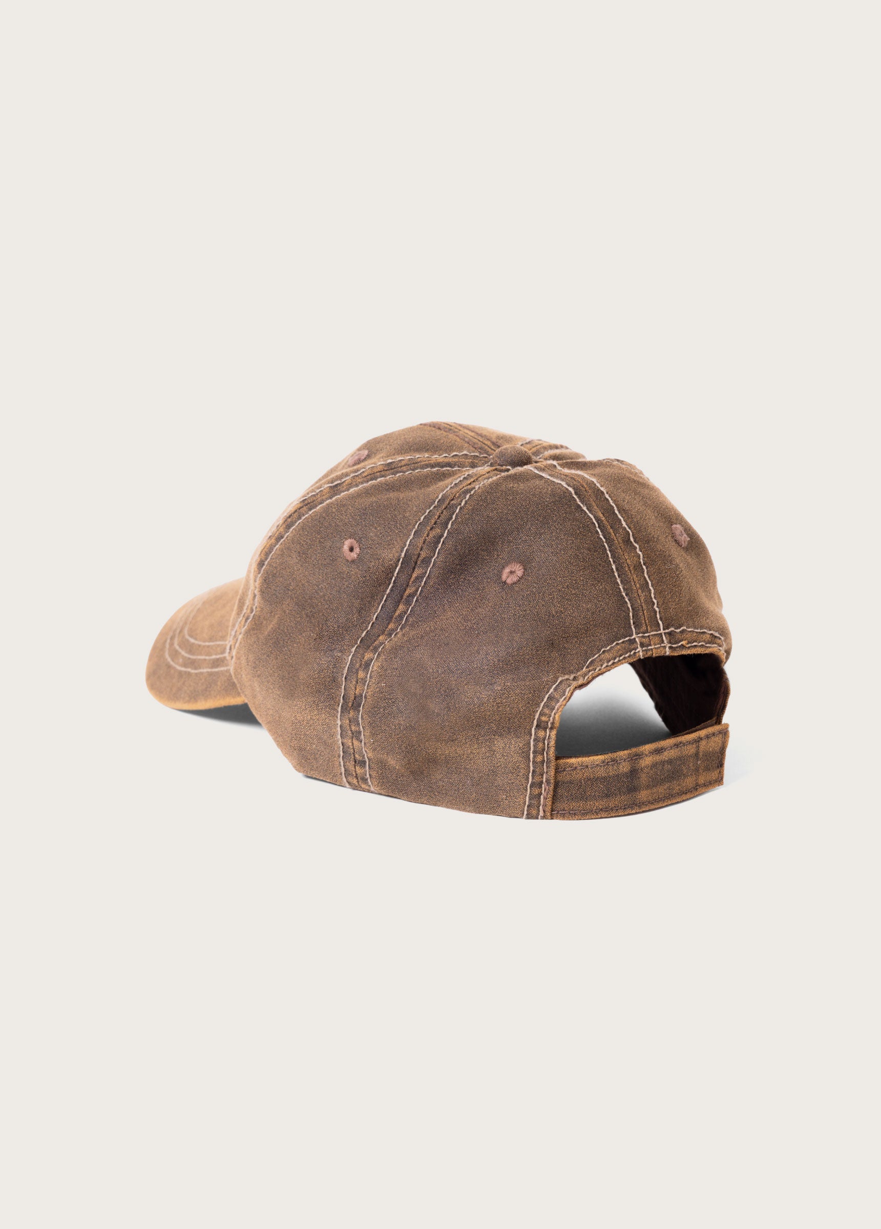 RUNNING HORSE LEATHER PATCH HAT - BROWN