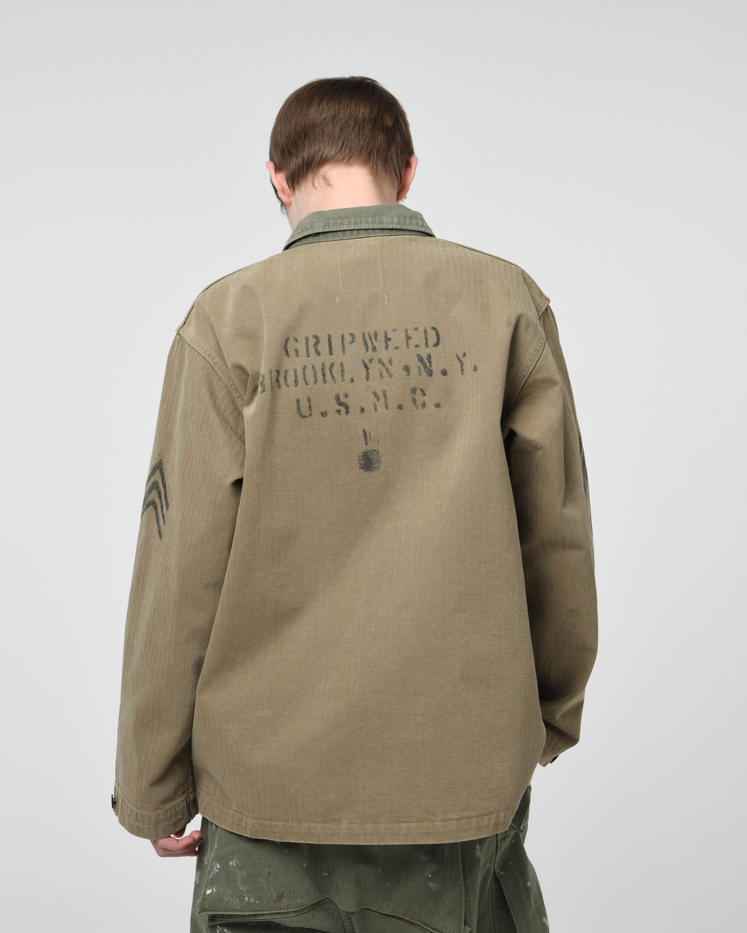 USMC M44 HBT TWO-TONE JACKET AGED - AGED OD TWO-TONE