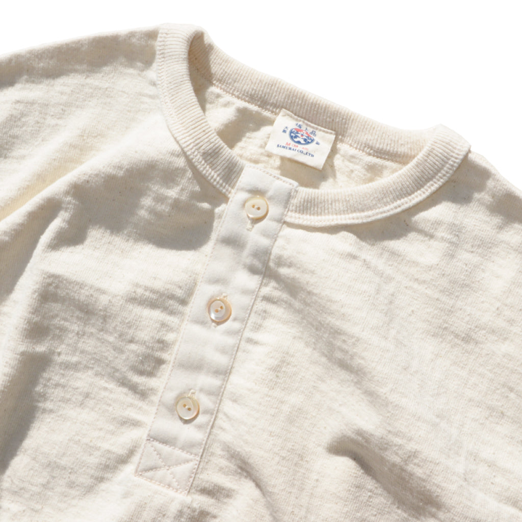 SJST-SC02 (Japanese Cotton Made Henley T-Shirt) - NATURAL
