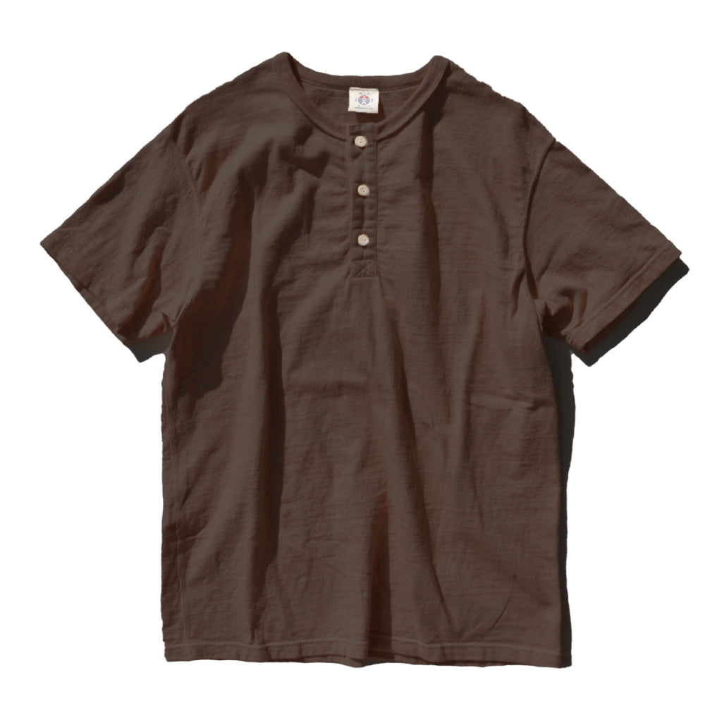 SJST-SC02 (Japanese Cotton Made Henley T-Shirt) - DARK KURI