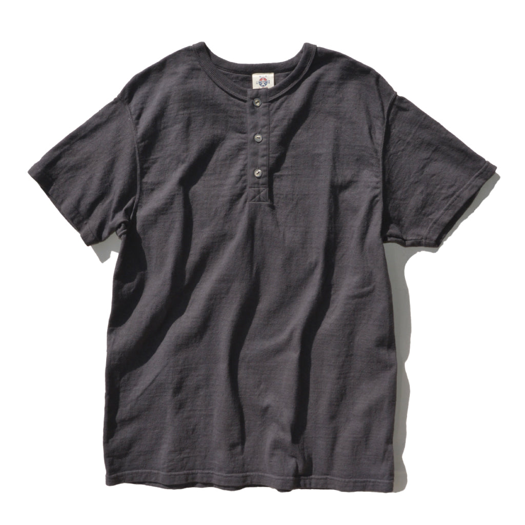 SJST-SC02 (Japanese Cotton Made Henley T-Shirt) - KURO MAME