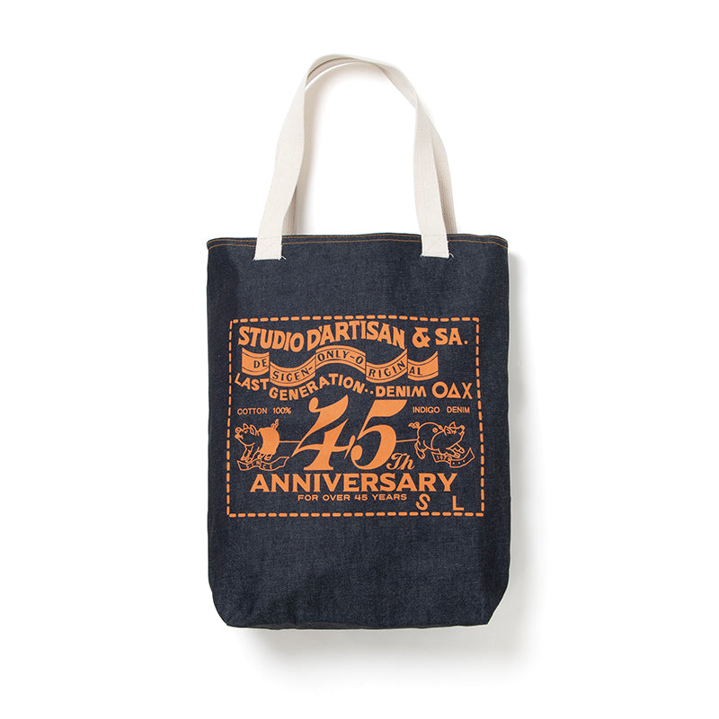SP-099 45TH DENIM TOTE BAG - ORANGE