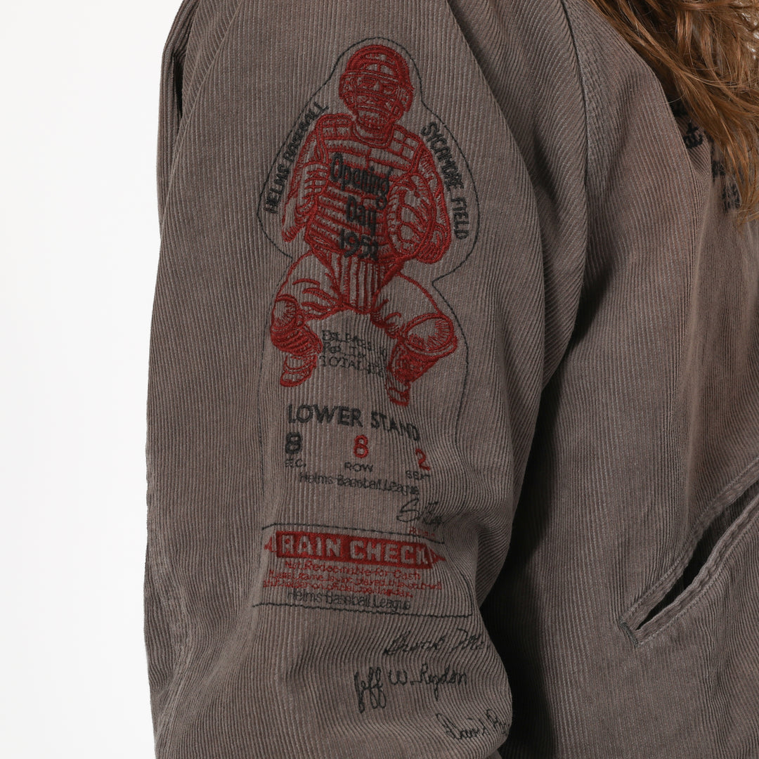 VARSITY LETTERMAN JACKET - CHARCOAL