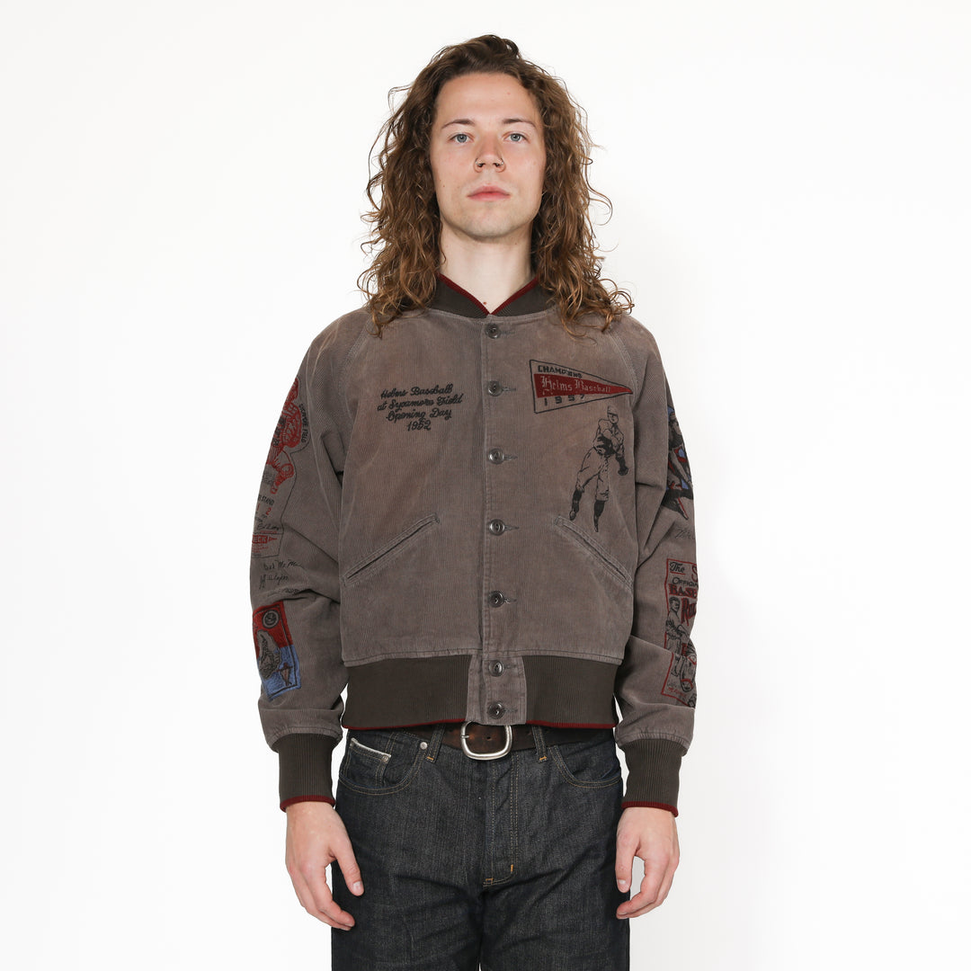 VARSITY LETTERMAN JACKET - CHARCOAL