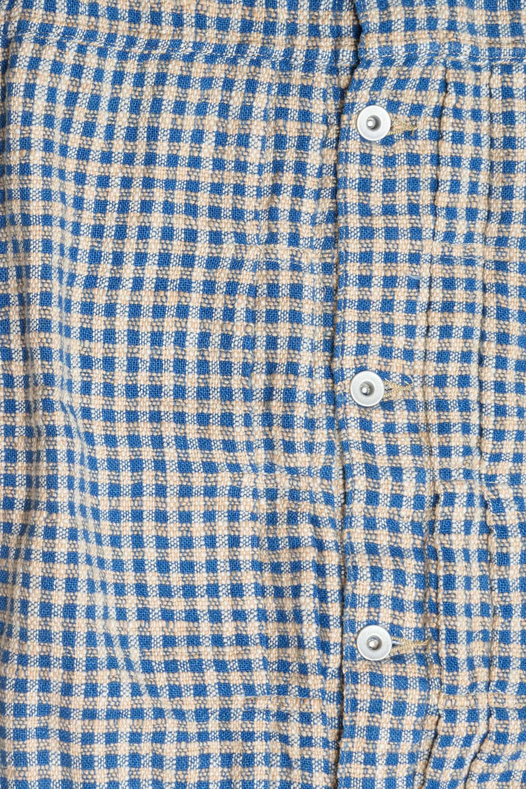 OTOP HAND WOVEN NATURAL INDIGO X BROWN COTTON TYPE1 OVERSIZED JACKET - INDIGO