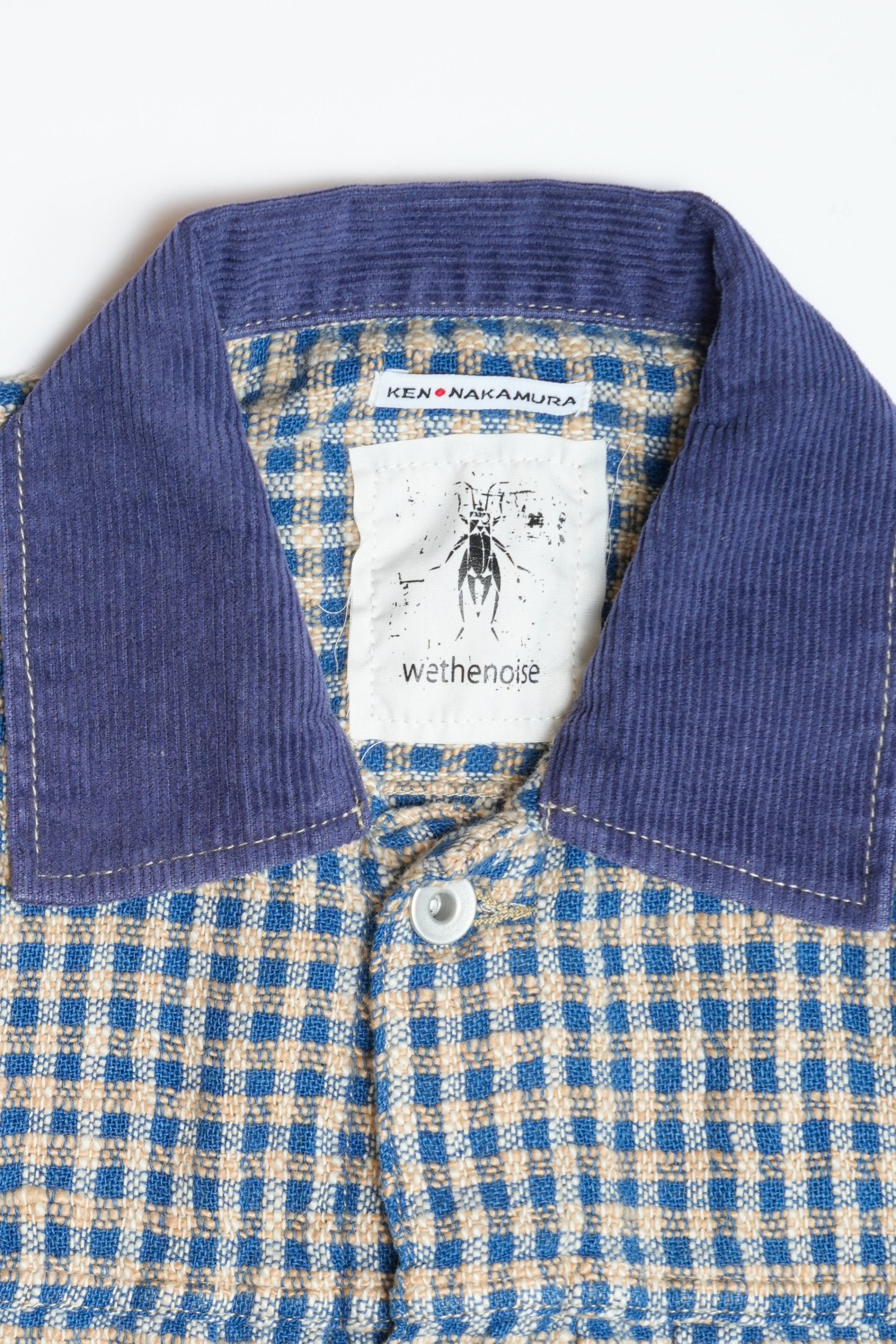 OTOP HAND WOVEN NATURAL INDIGO X BROWN COTTON TYPE1 OVERSIZED JACKET - INDIGO