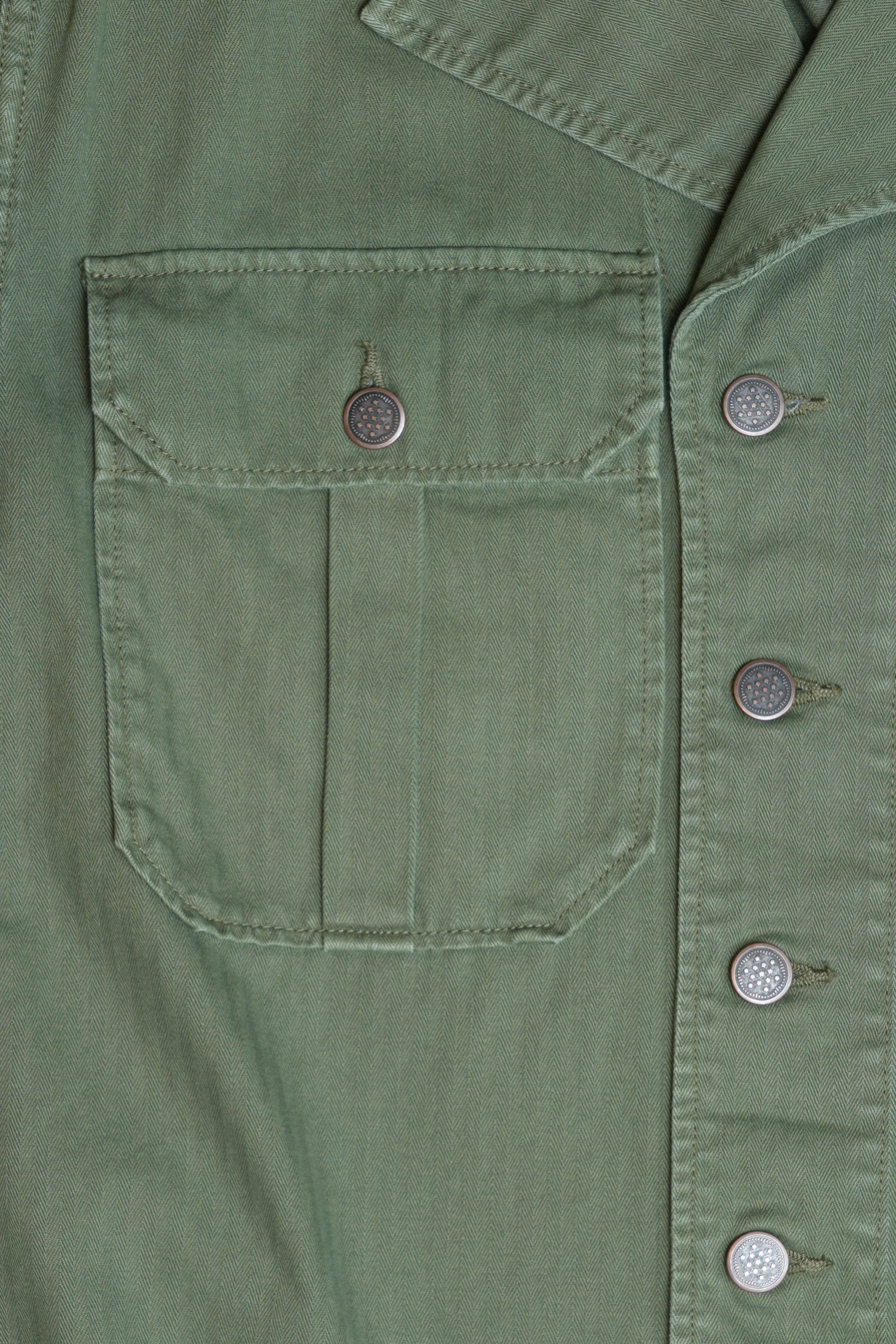 COTTON HBT WW2 US 1ST PATTERN JACKET WITH STENCIL - GREEN