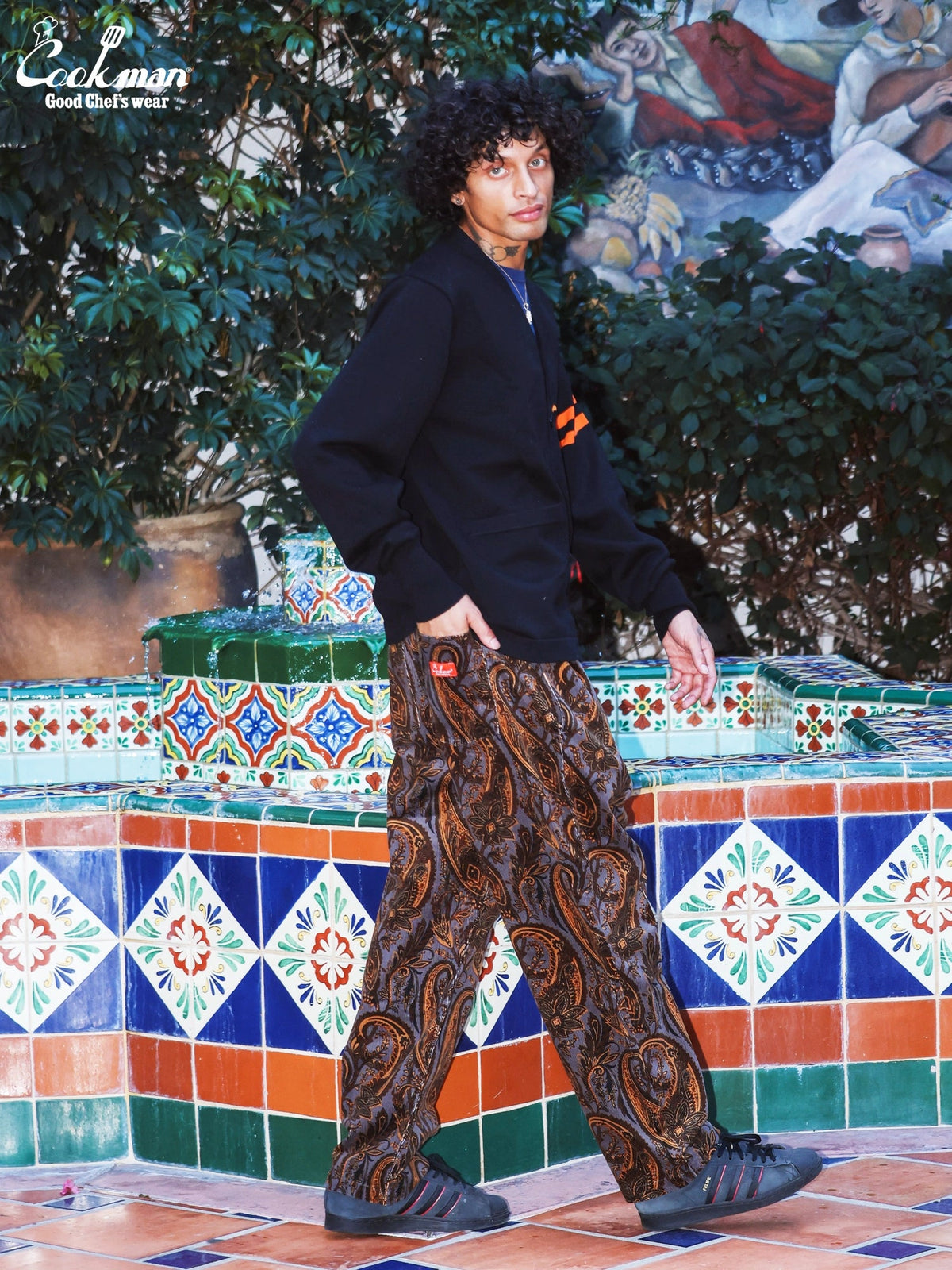 CHEF PANTS SEMIWIDE CORDUROY - PAISLEY BROWN