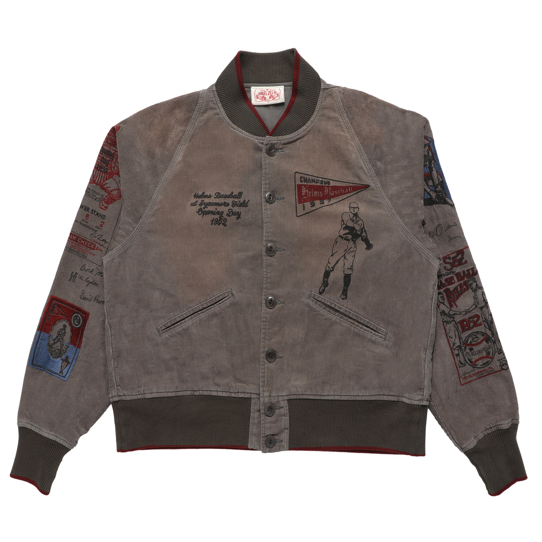 VARSITY LETTERMAN JACKET - CHARCOAL