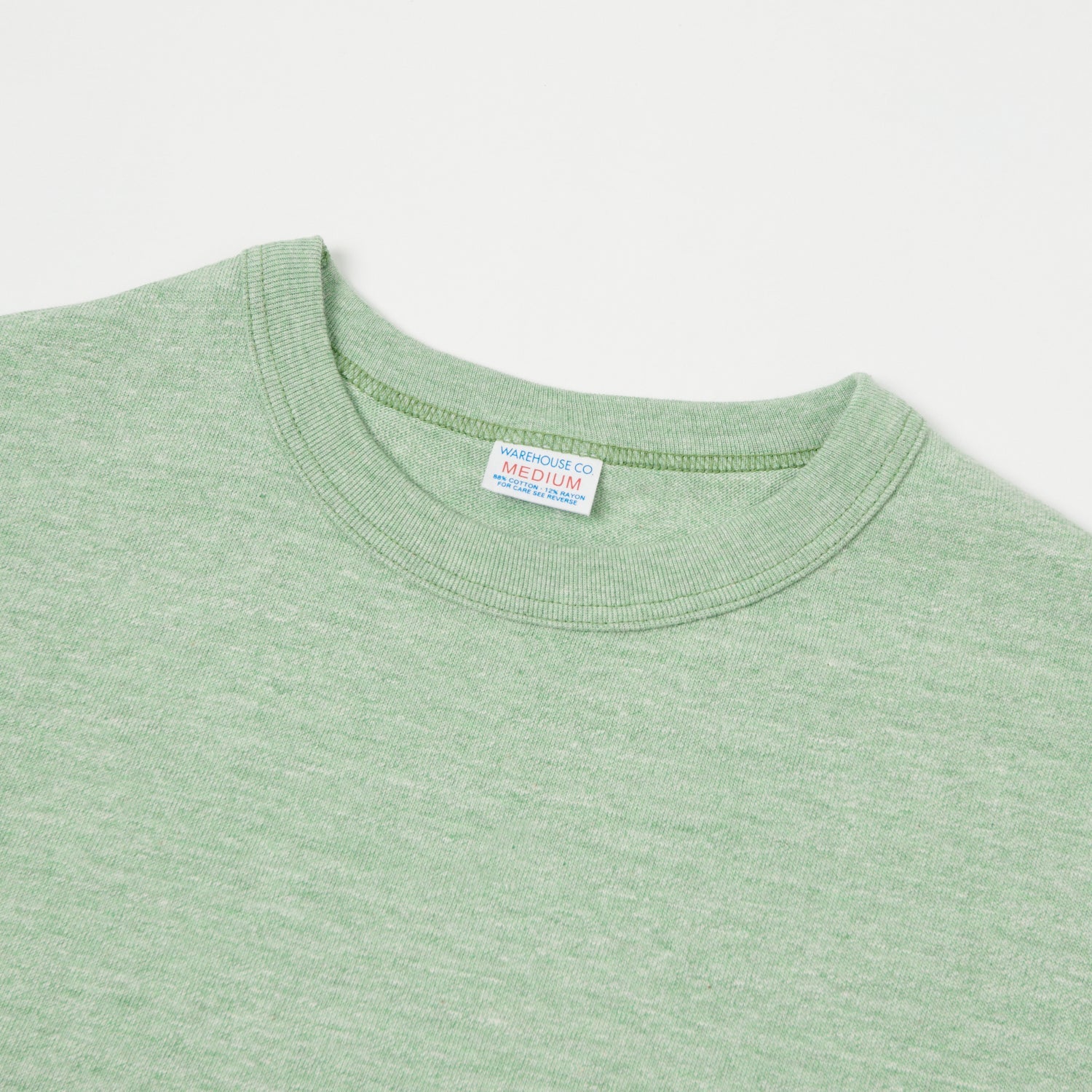 4096 88/12 HEATHER CREW NECK T PLAIN - GREEN