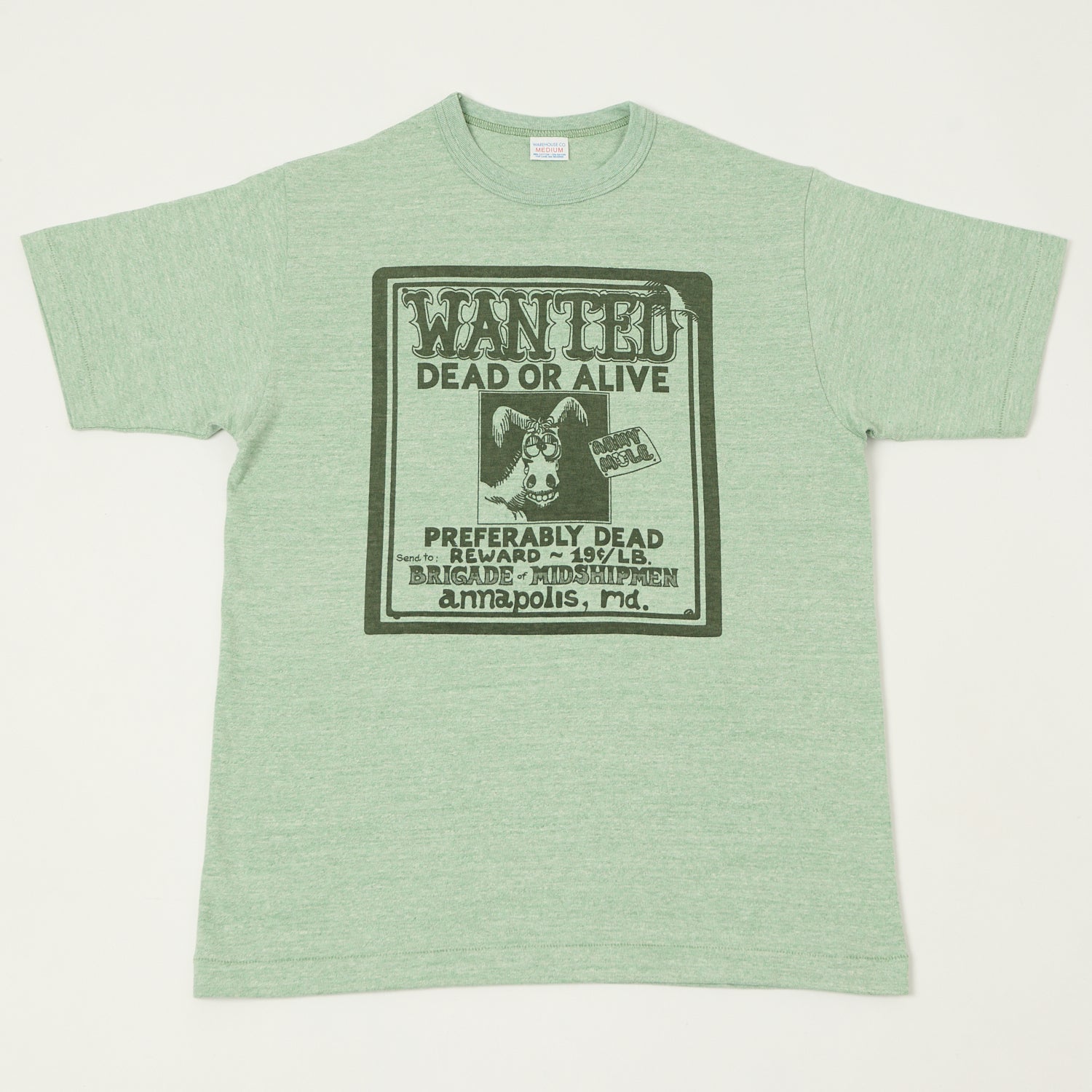 4096 88/12 HEATHER CREW NECK T WANTED - GREEN
