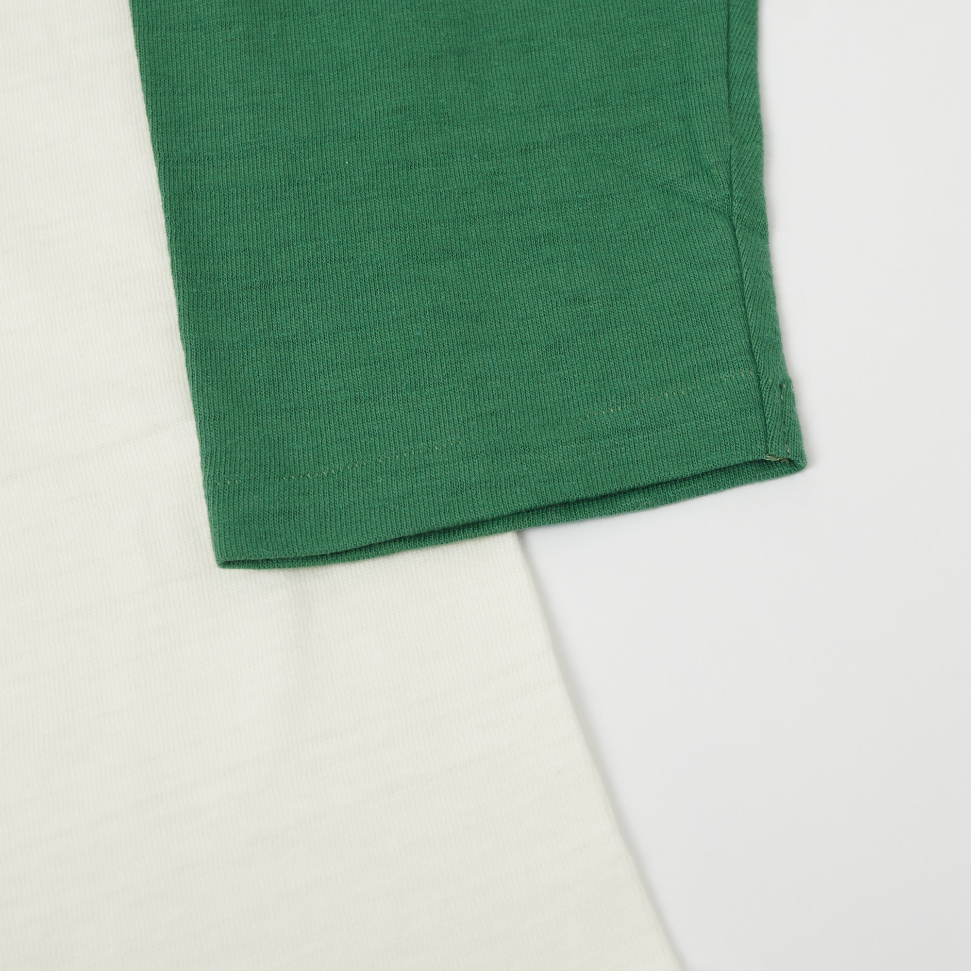 4800 7/8 SLEEVE BASEBALL TEE PLAIN - CREAM/L.GREEN
